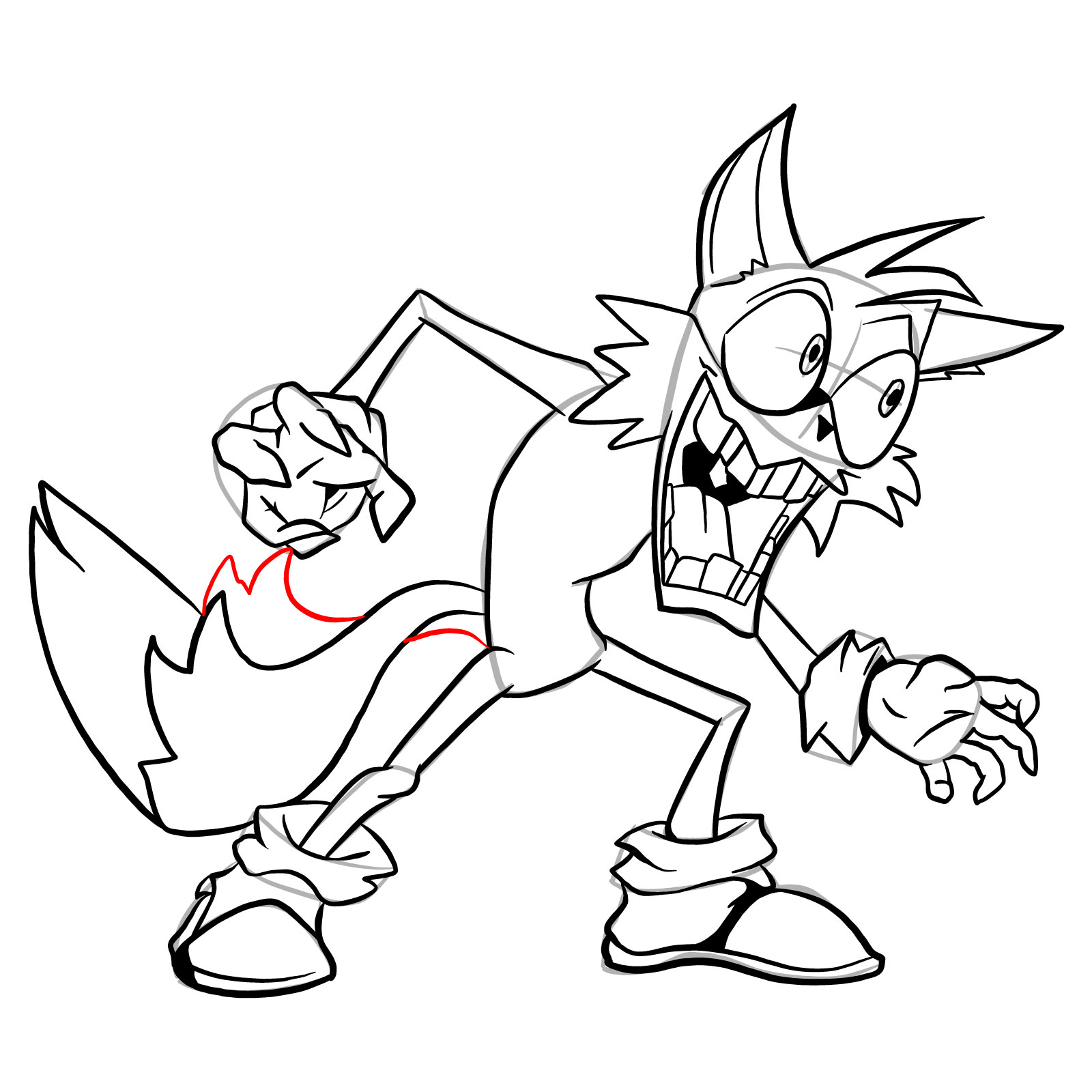 How to draw Tails - FNF: Secret Histories - step 34