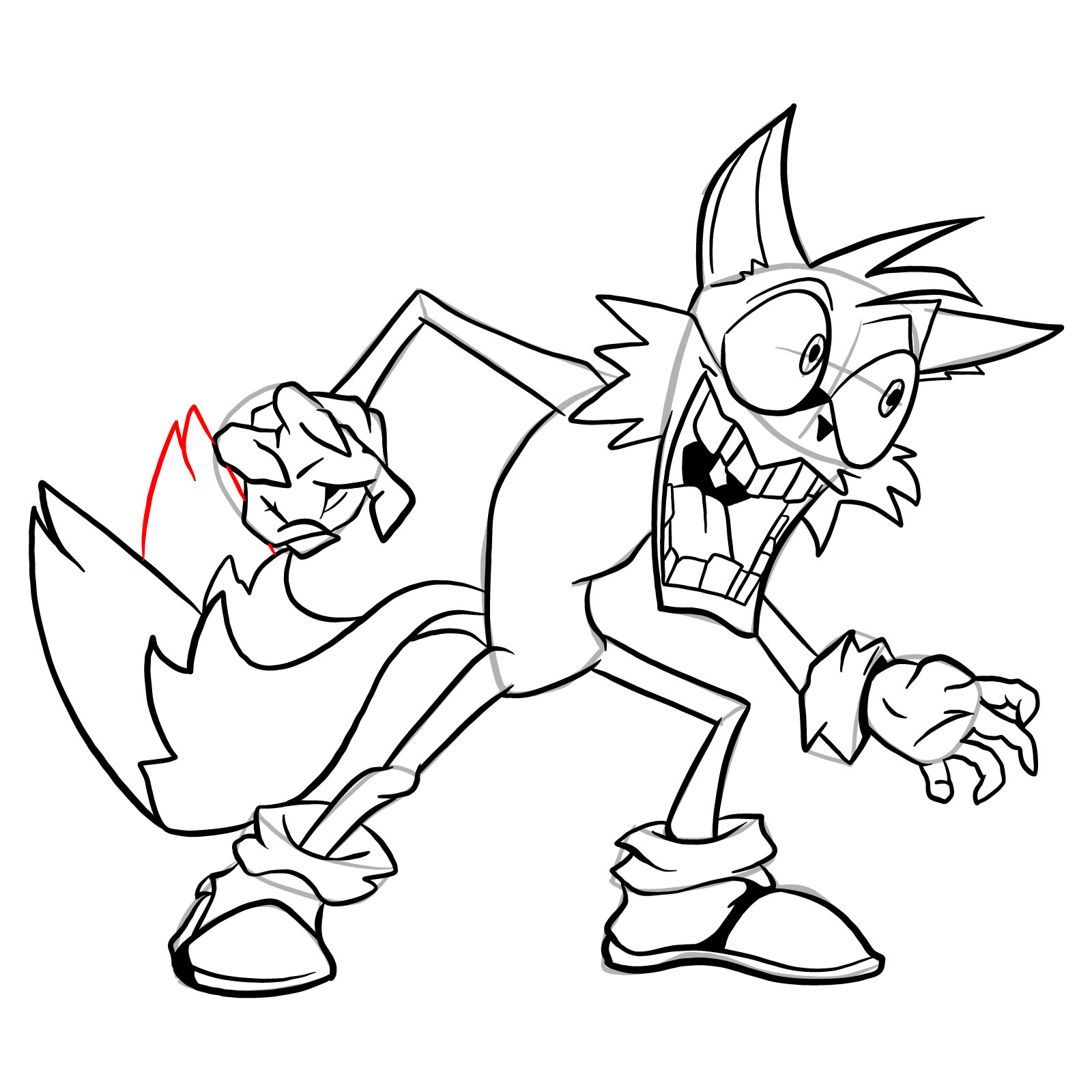 How to draw Tails - FNF: Secret Histories - step 35