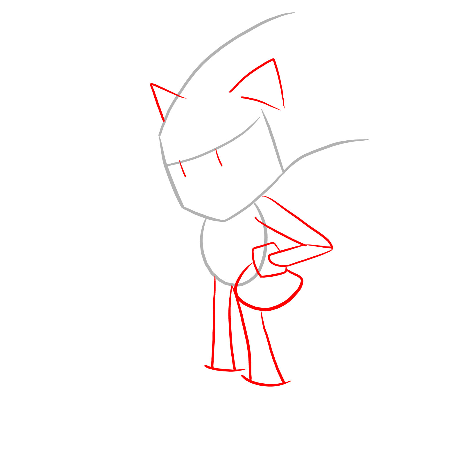 How to draw Sonic - FNF: Secret Histories - step 02