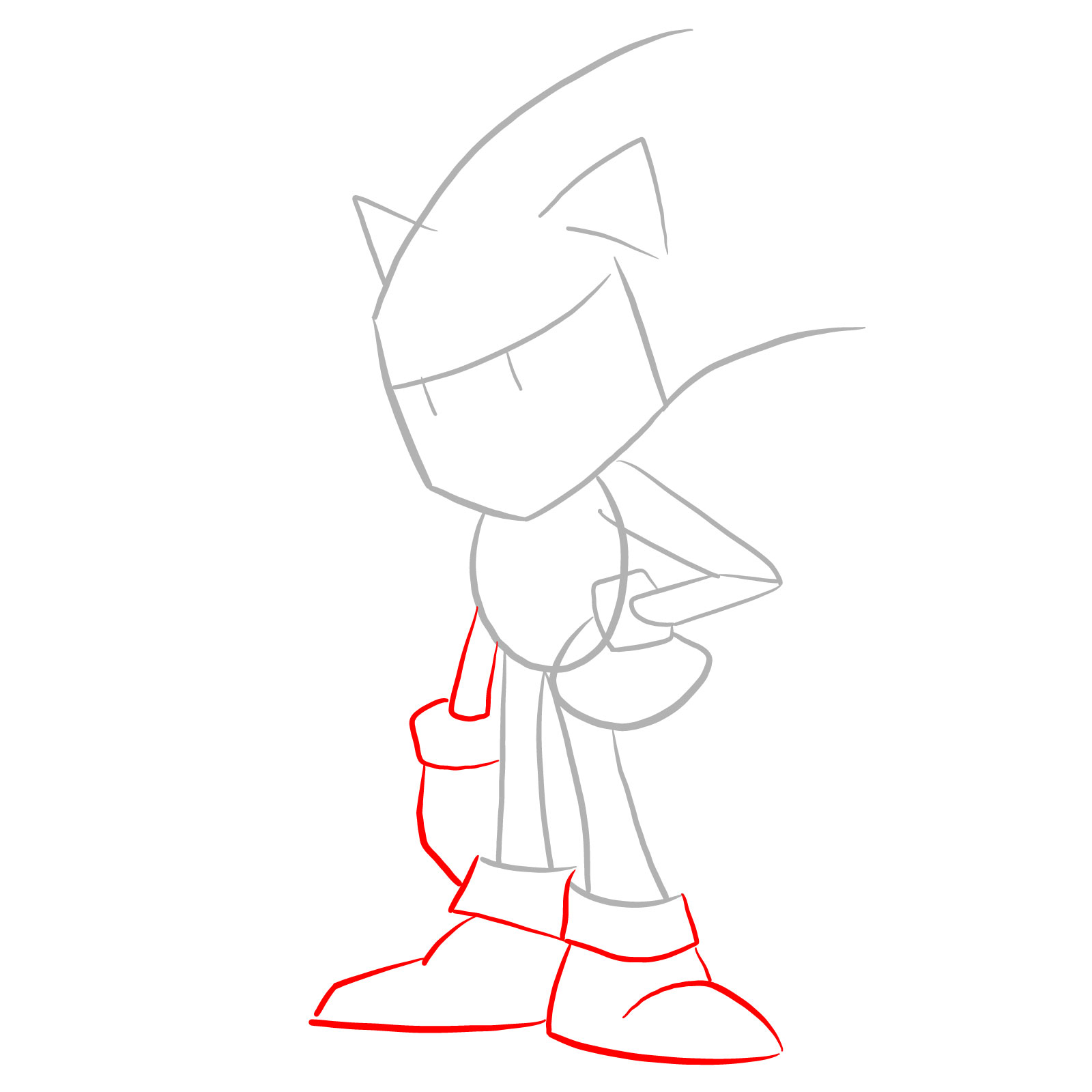 How to draw Sonic - FNF: Secret Histories - step 03