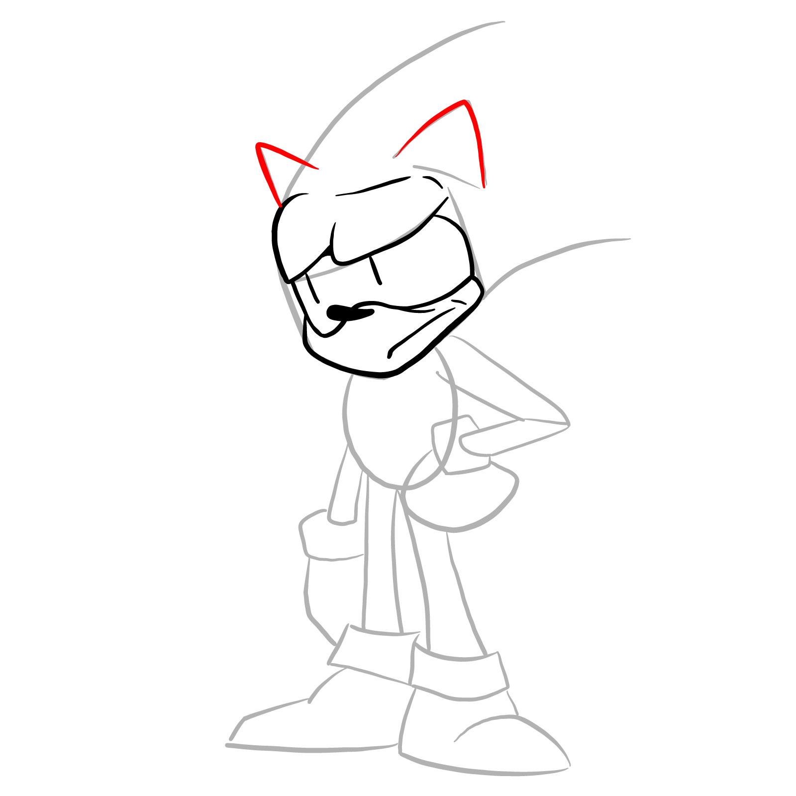How to draw Sonic - FNF: Secret Histories - step 09