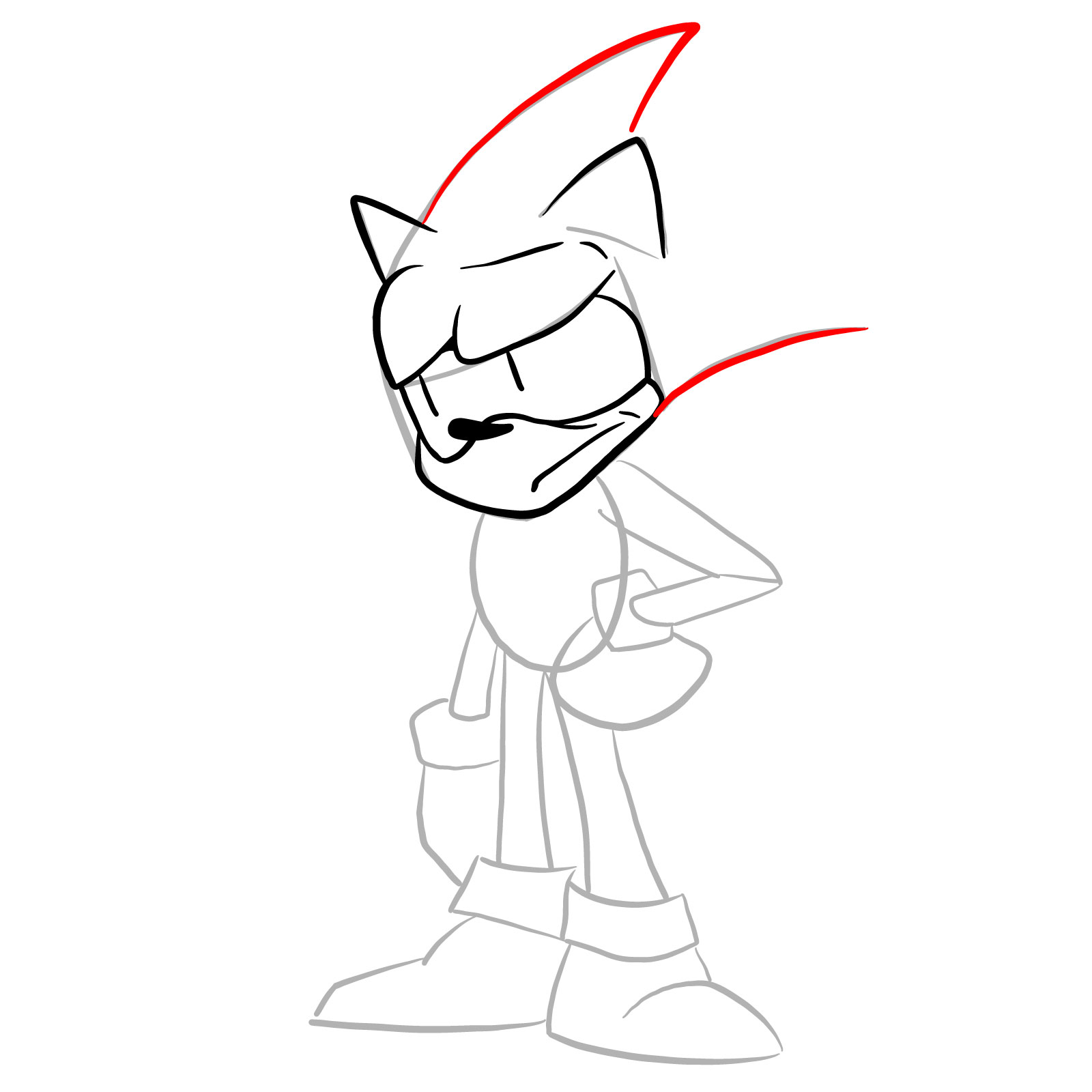 How to draw Sonic - FNF: Secret Histories - step 10