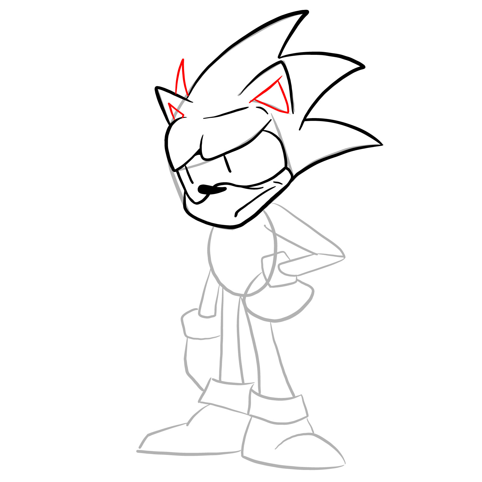 How to draw Sonic - FNF: Secret Histories - step 12