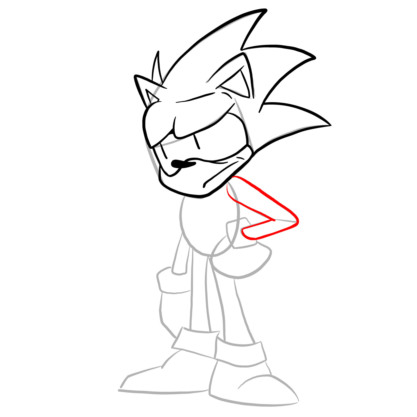 How to draw Sonic - FNF: Secret Histories - step 13