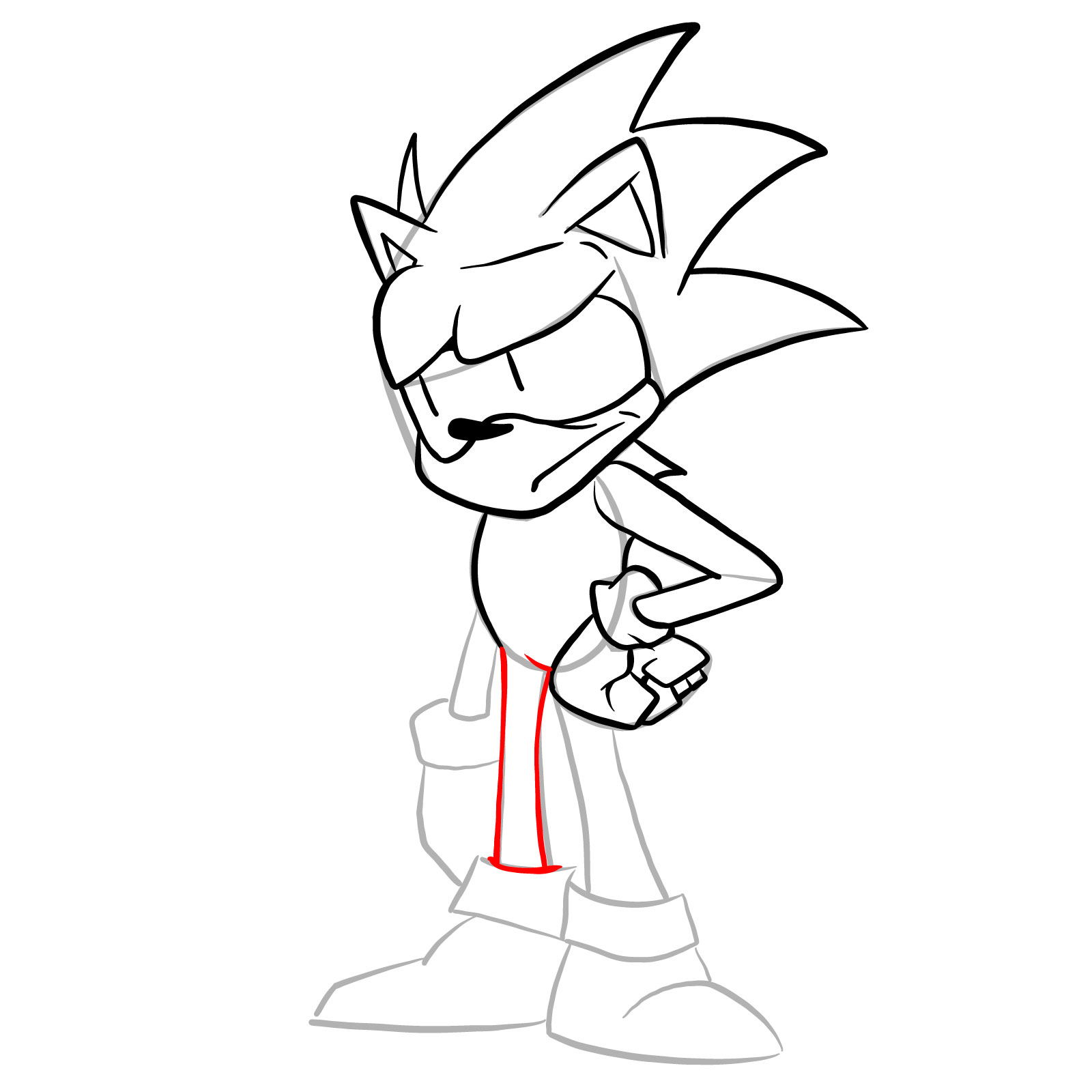 How to draw Sonic - FNF: Secret Histories - step 19