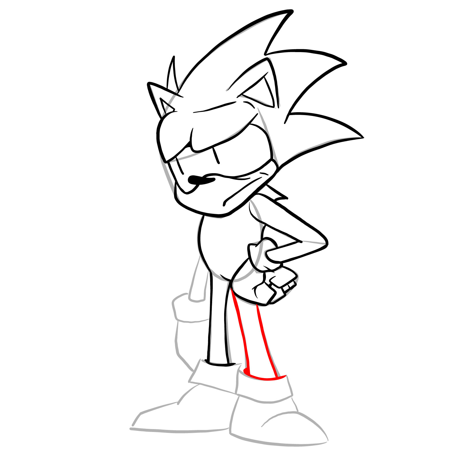 How to draw Sonic - FNF: Secret Histories - step 20
