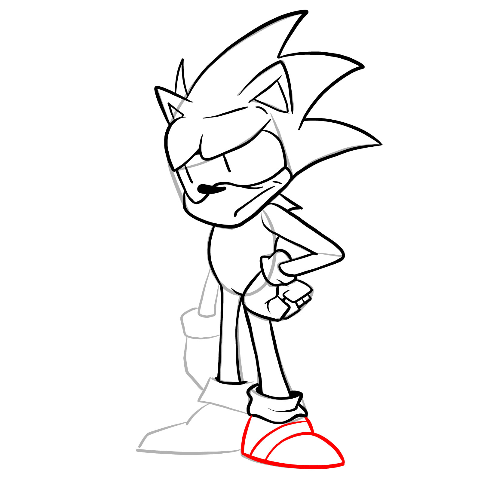 How to draw Sonic - FNF: Secret Histories - step 22