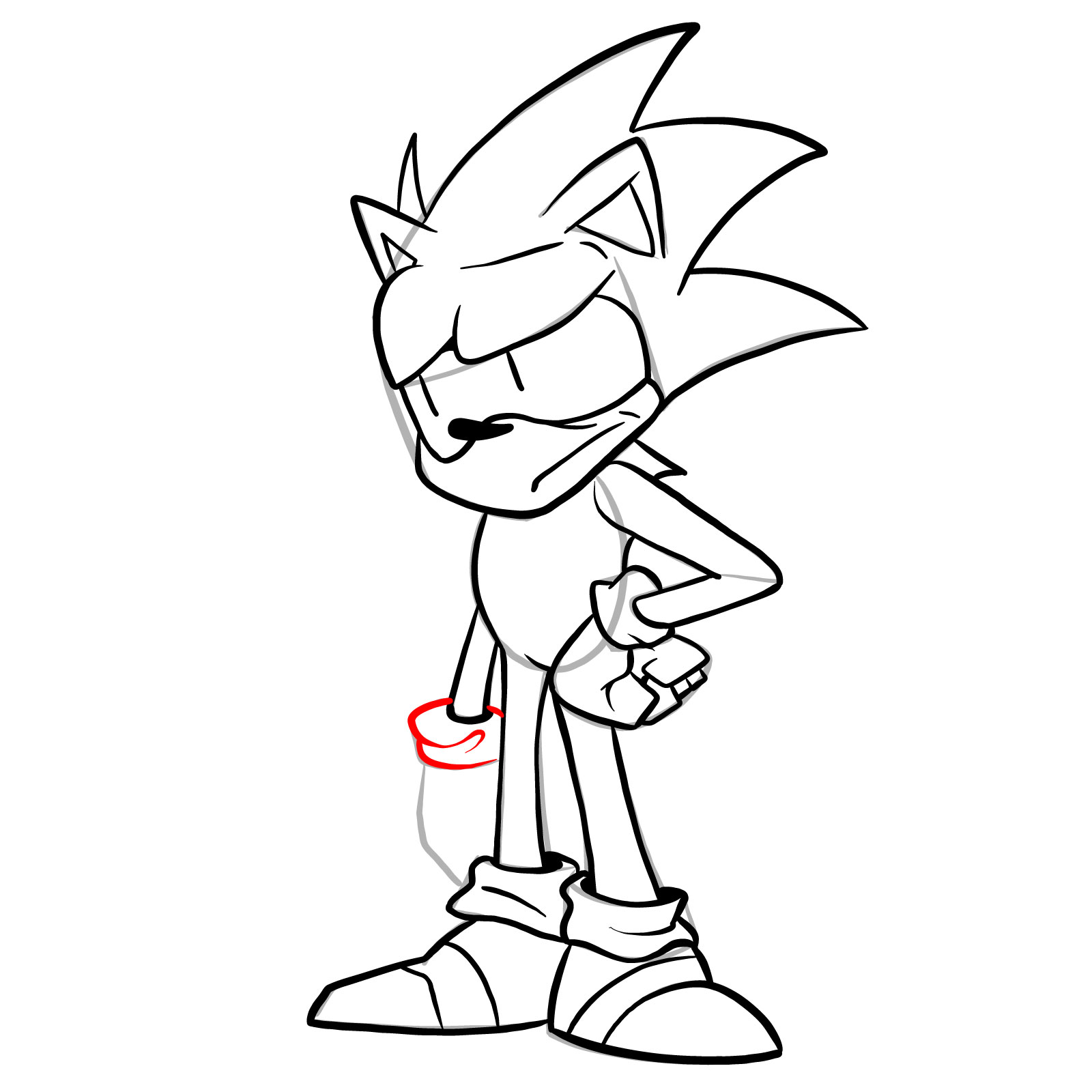 How to draw Sonic - FNF: Secret Histories - step 26