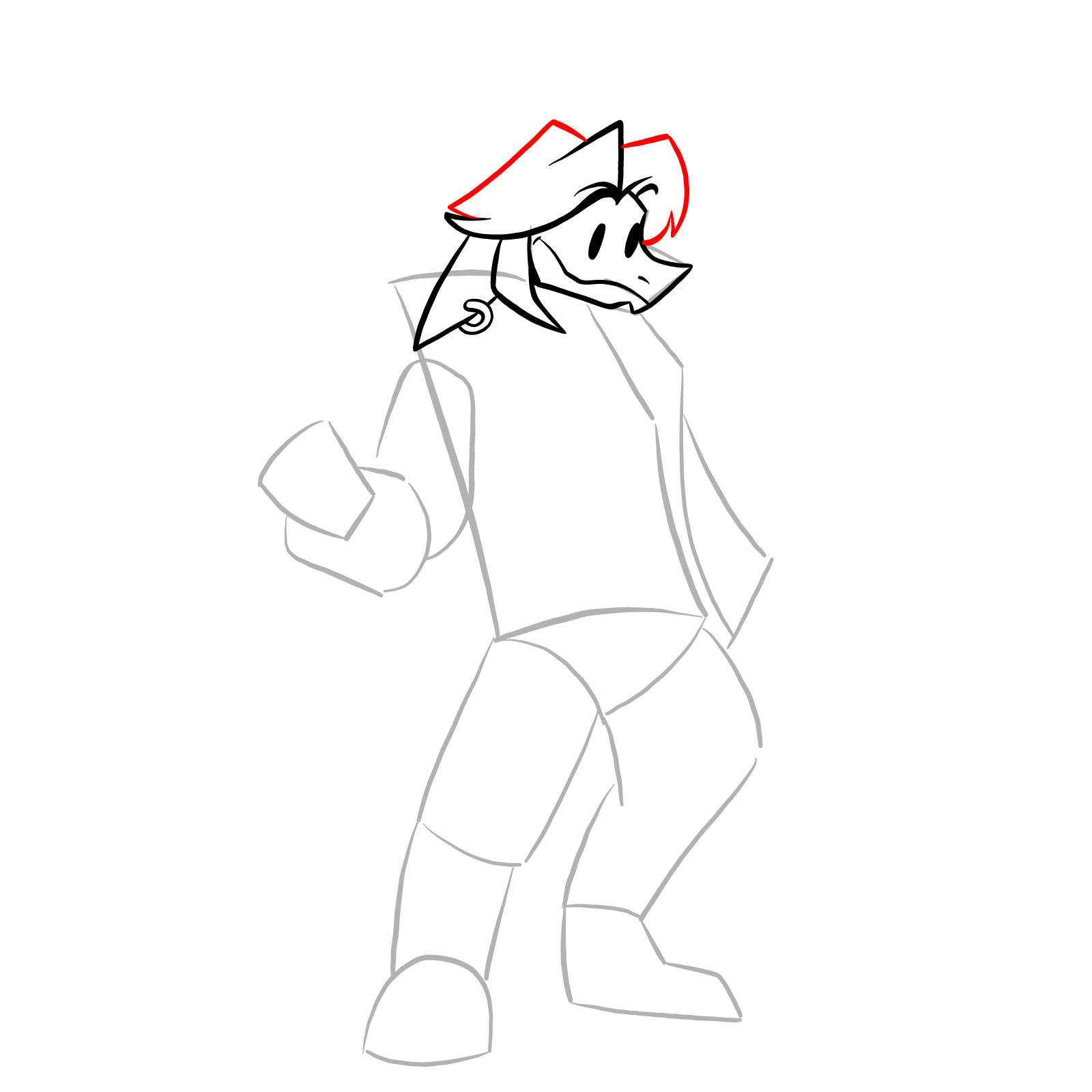 How to draw Ace from FNF - step 12