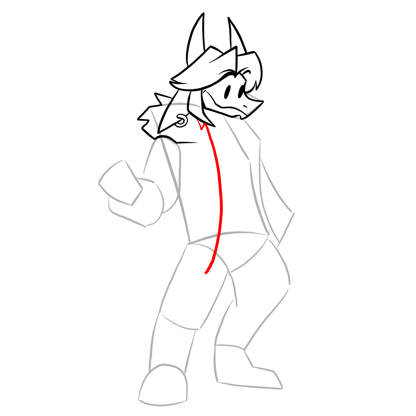 How to draw Ace from FNF - step 15