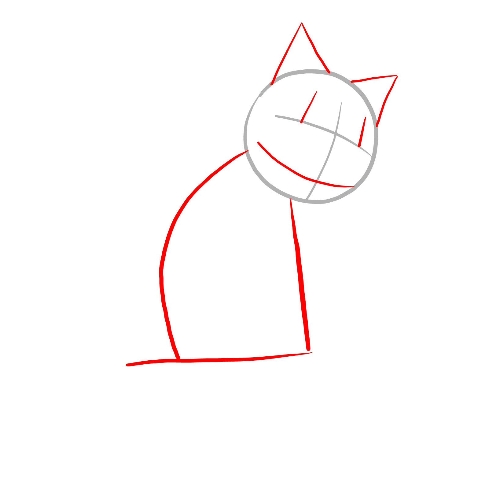 How to draw Cartoon Cat from FNF - step 02