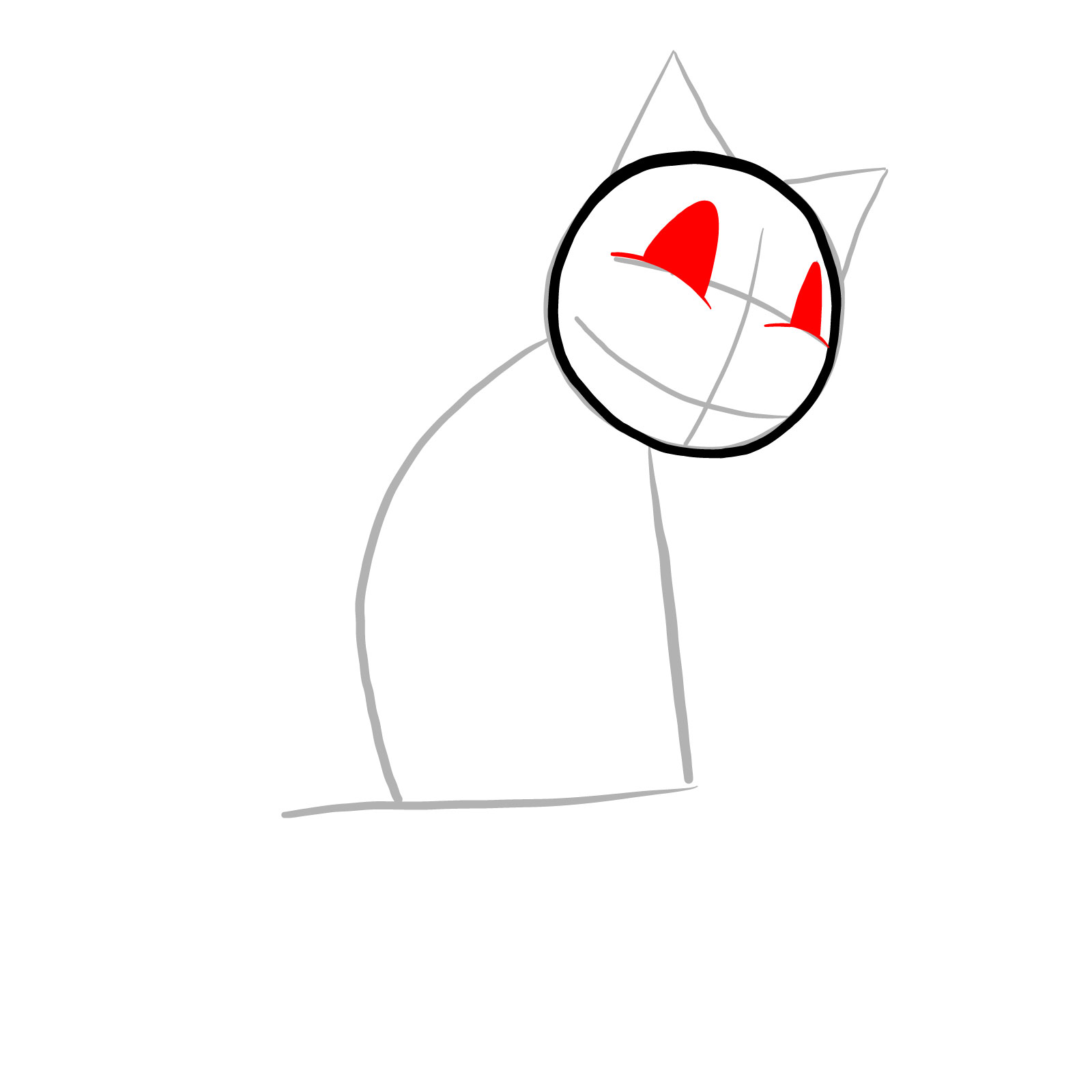 How to draw Cartoon Cat from FNF - step 04