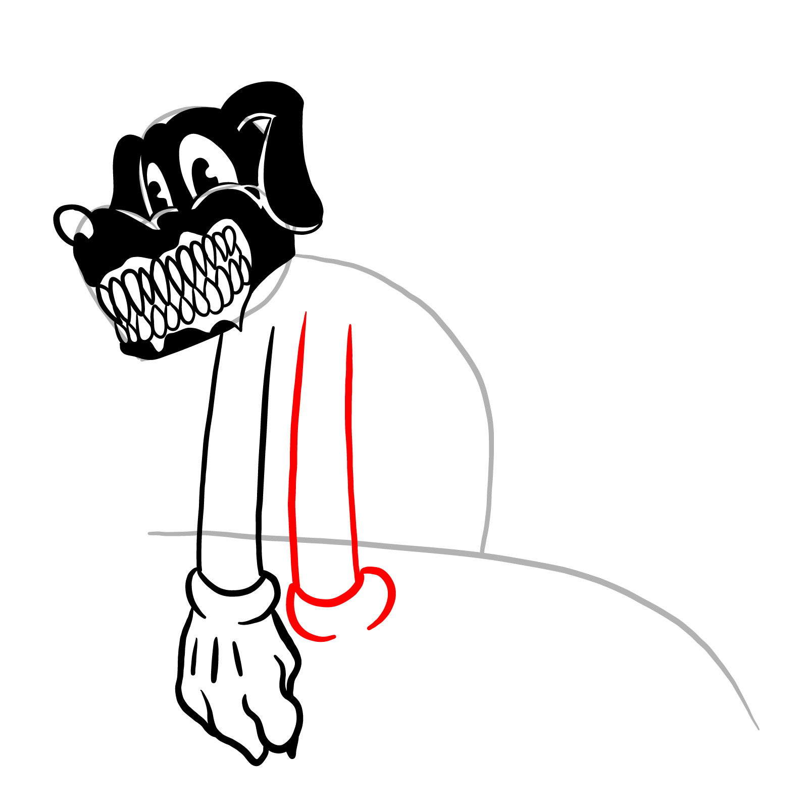 How to draw Cartoon Dog from FNF - step 18