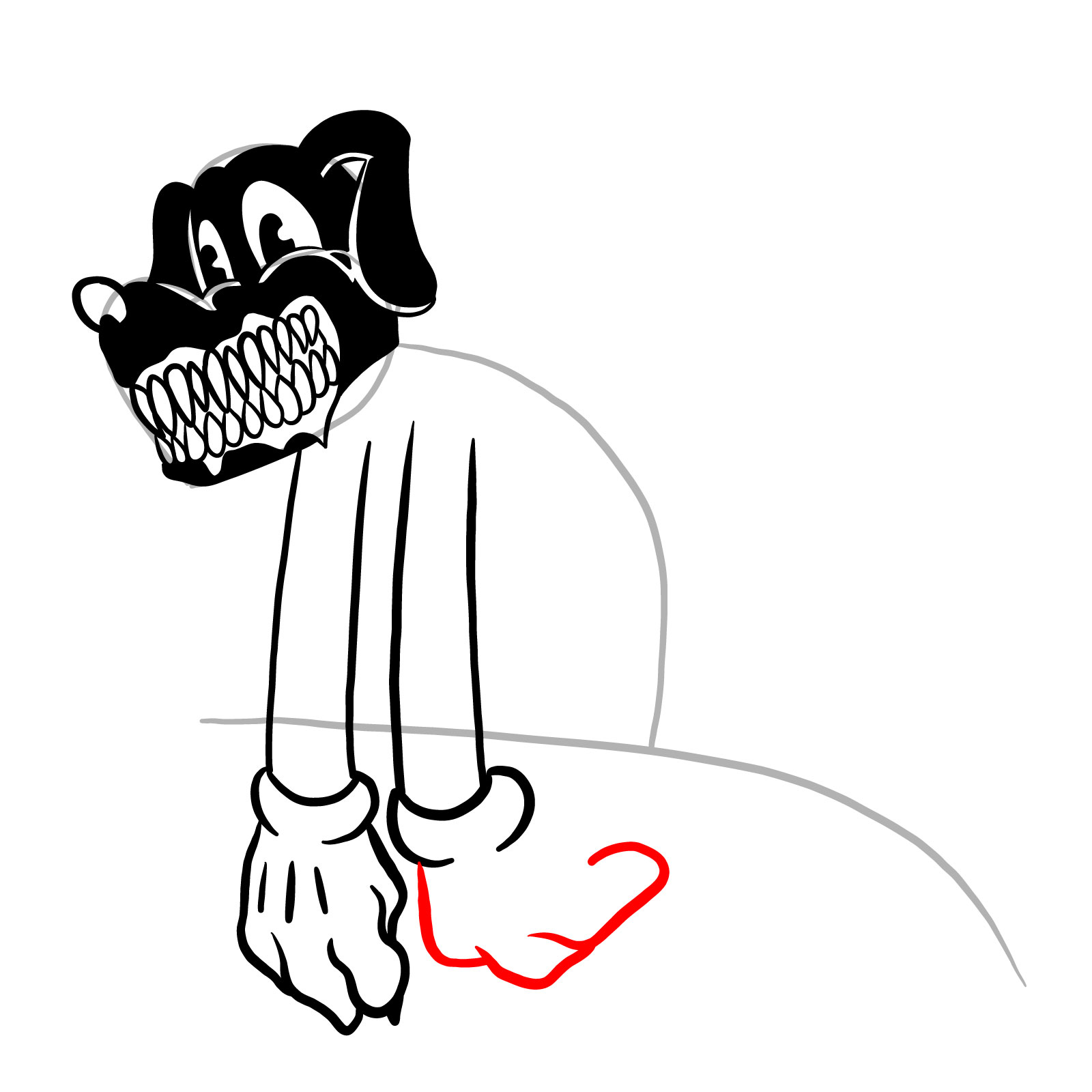 How to draw Cartoon Dog from FNF - step 19
