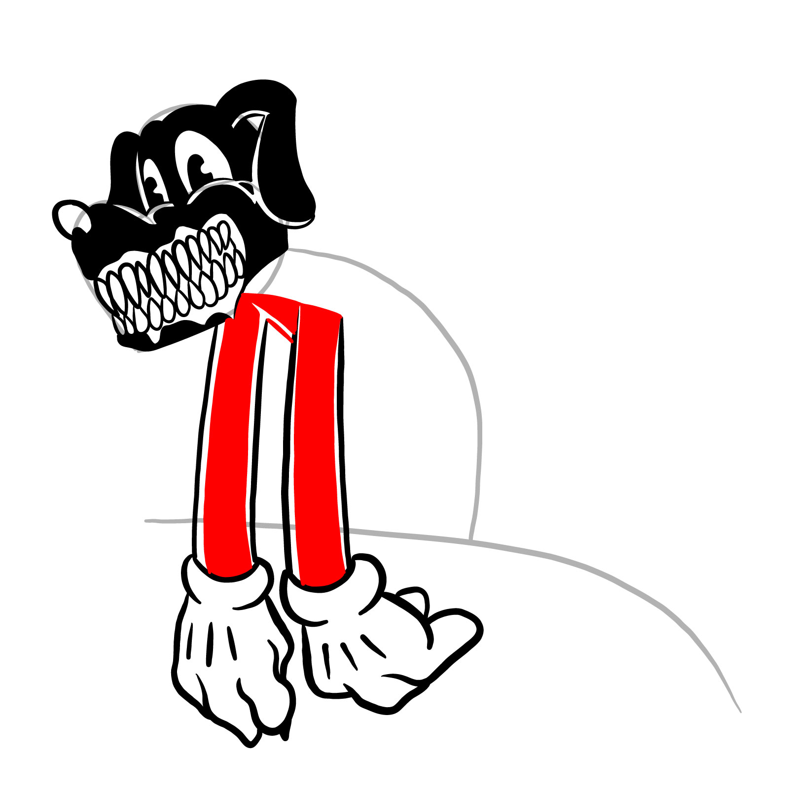 How to draw Cartoon Dog from FNF - step 21