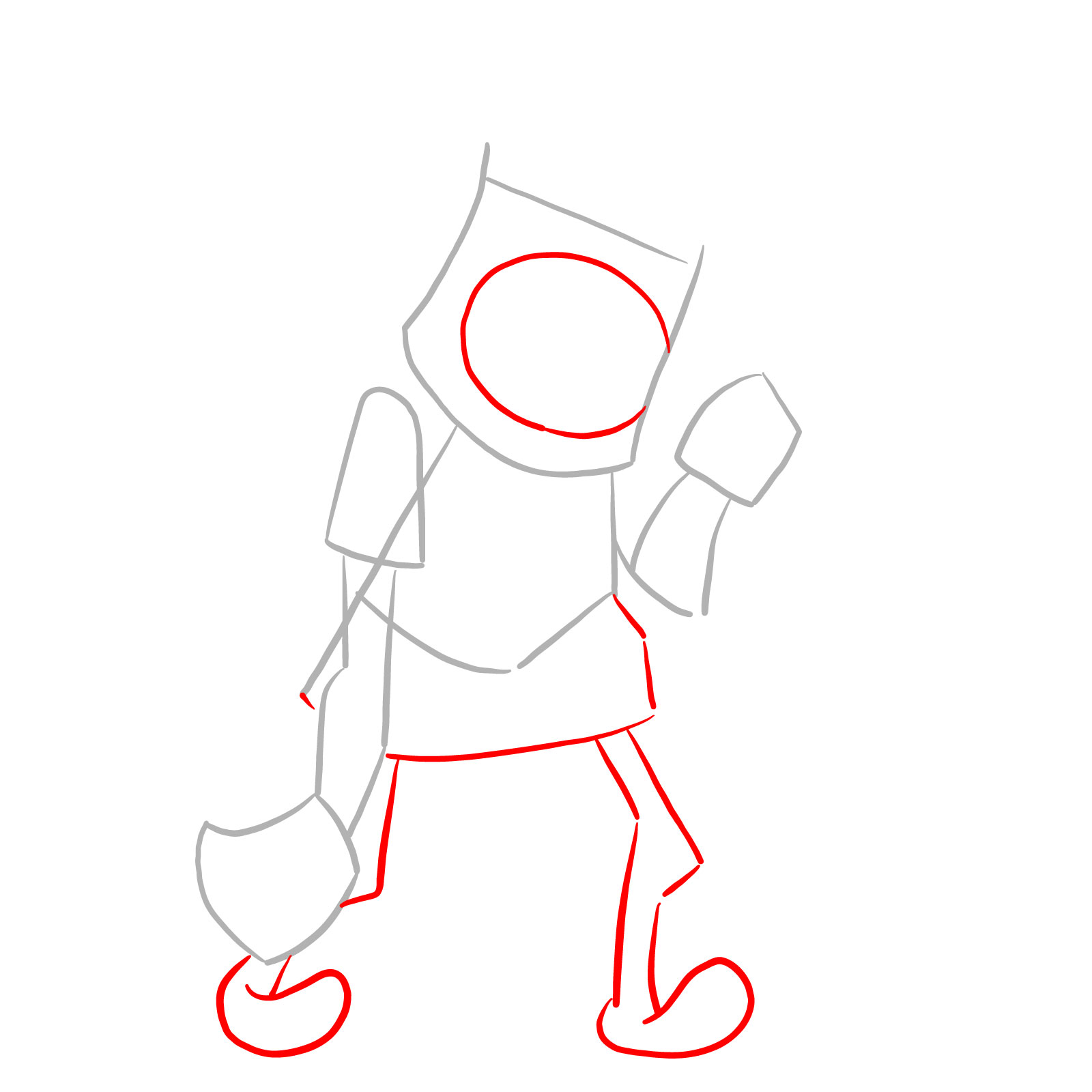 How to draw Finn - FNF: CN Takeover - step 03