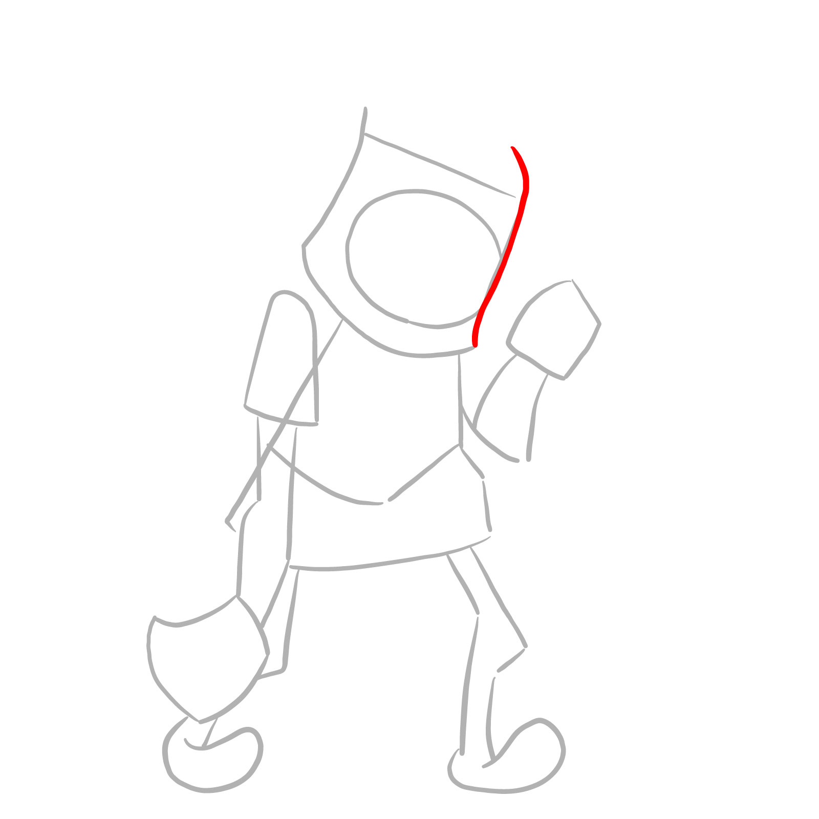 How to draw Finn - FNF: CN Takeover - step 04