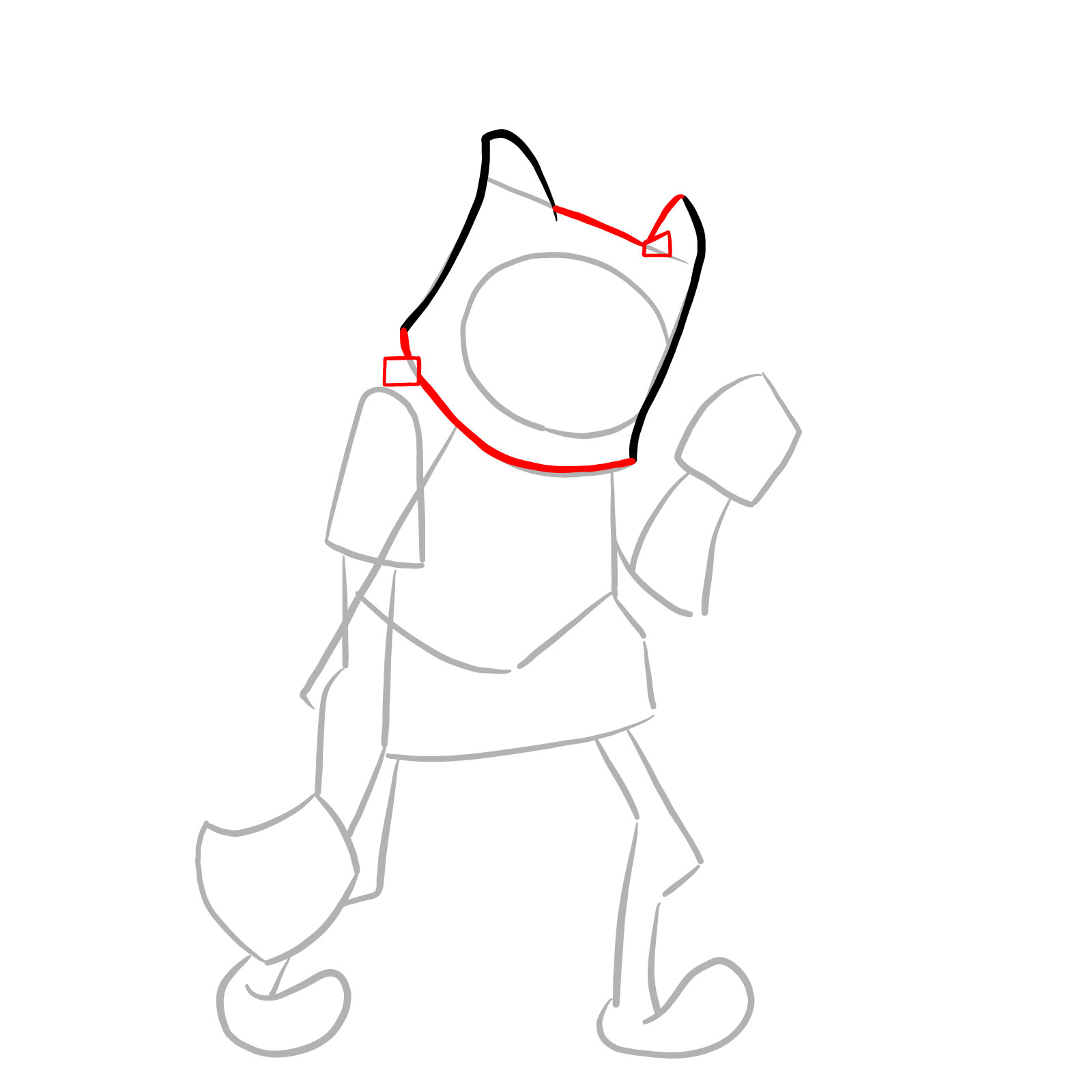 How to draw Finn - FNF: CN Takeover - step 06