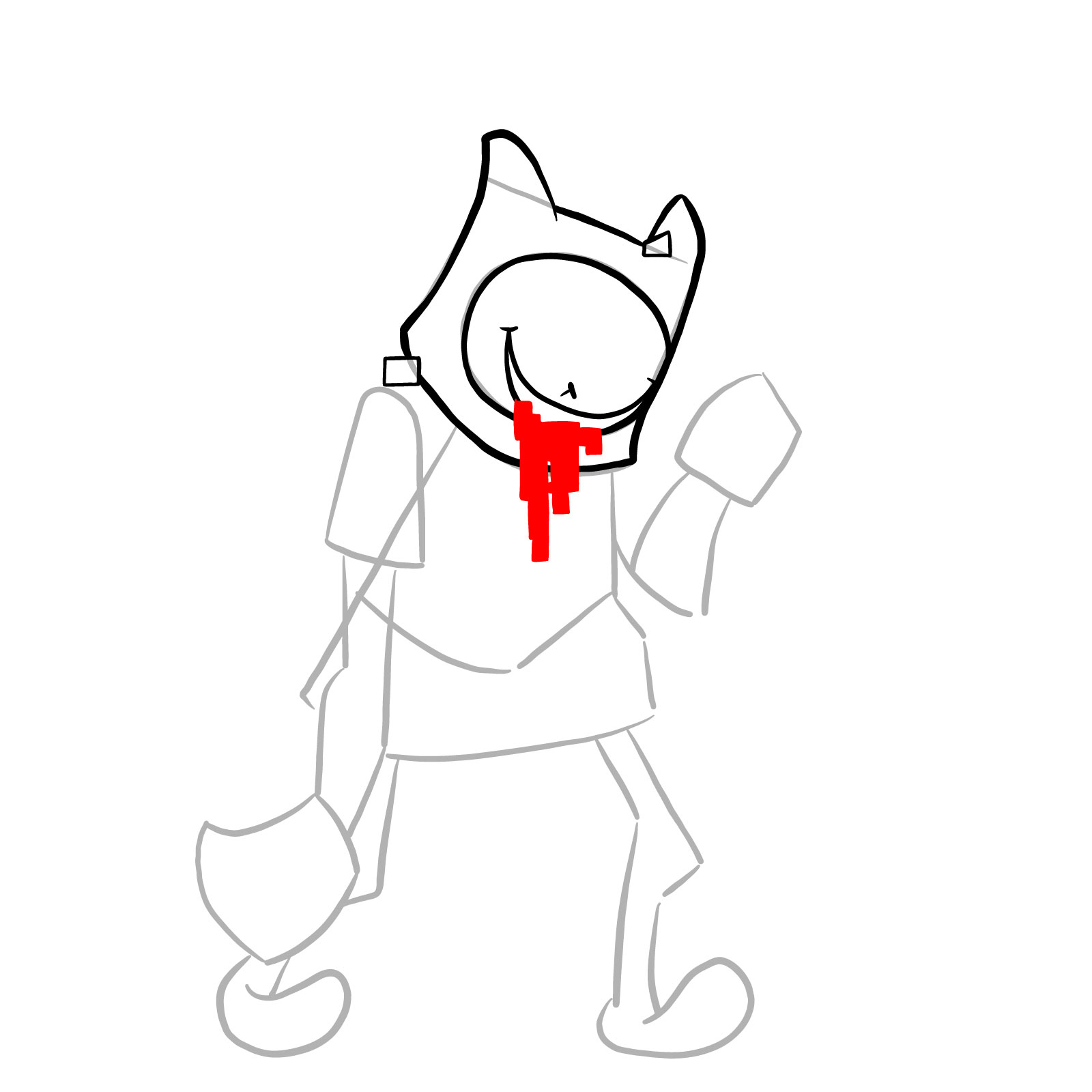 How to draw Finn - FNF: CN Takeover - step 10