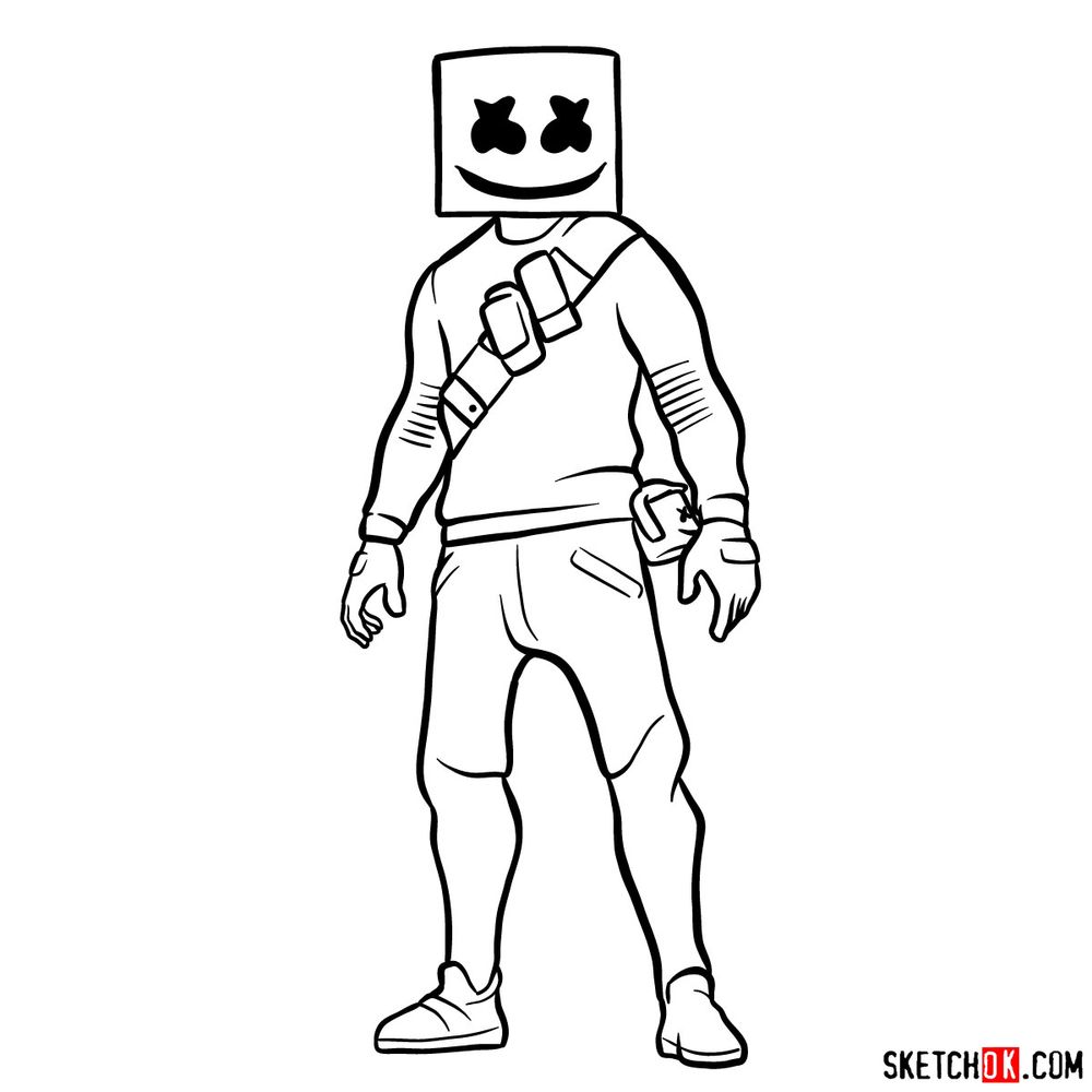 How To Draw Fortnite Marshmello Step By Step Fortnite Skins Drawing ...