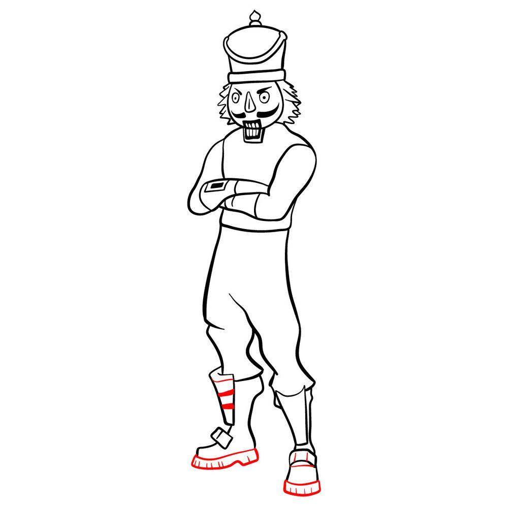 How to draw Crackshot from Fortnite - step 17