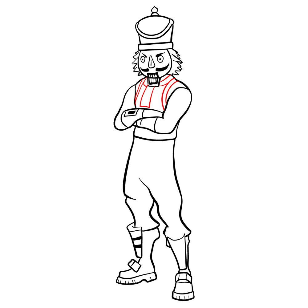How to draw Crackshot from Fortnite - step 18
