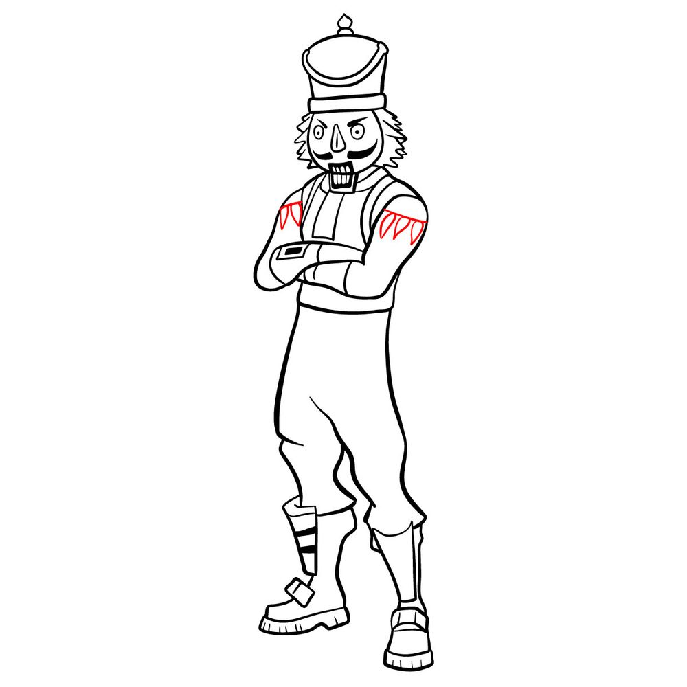 How to draw Crackshot from Fortnite - step 19
