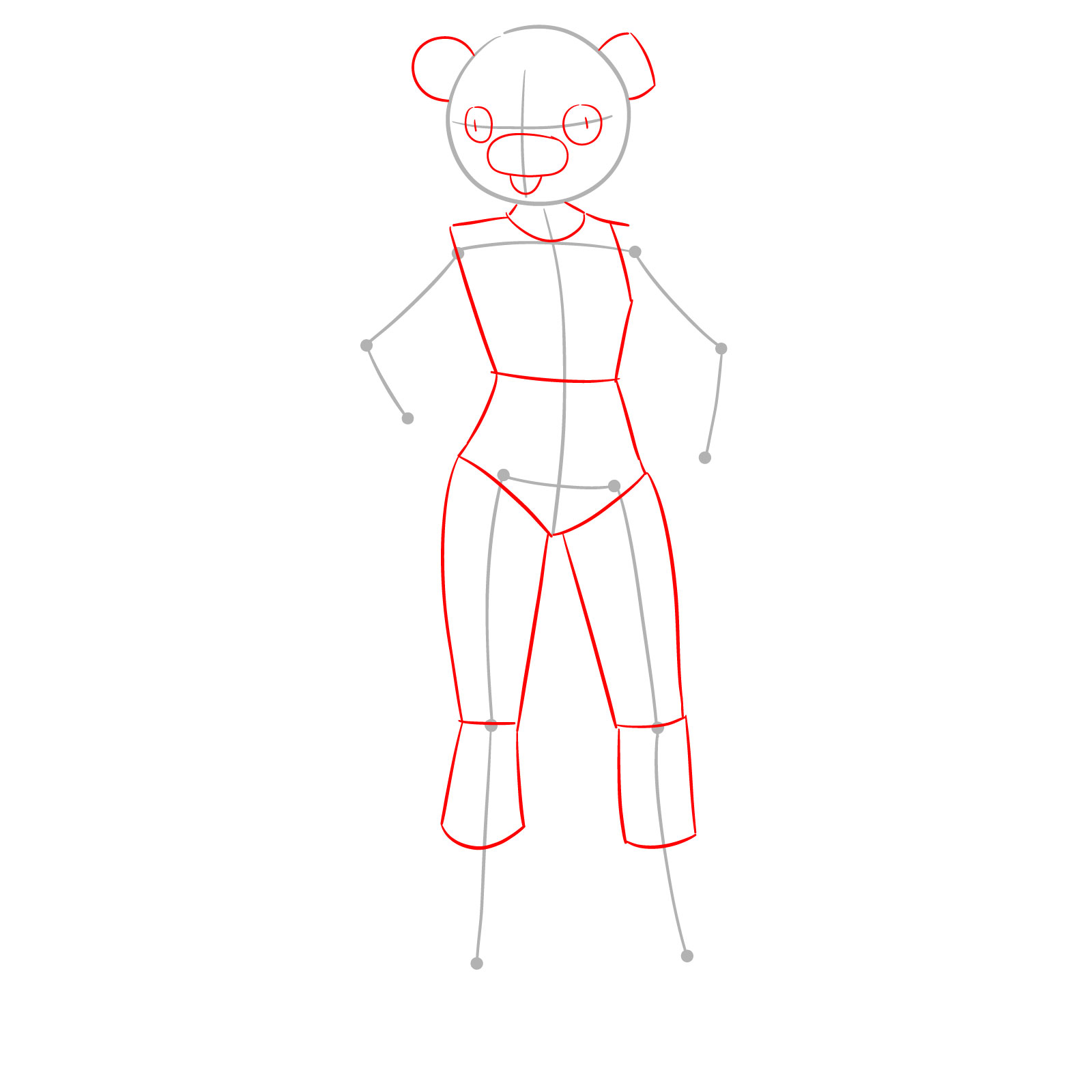 How to Draw a Creepy Bear Fortnite Skin - step 02