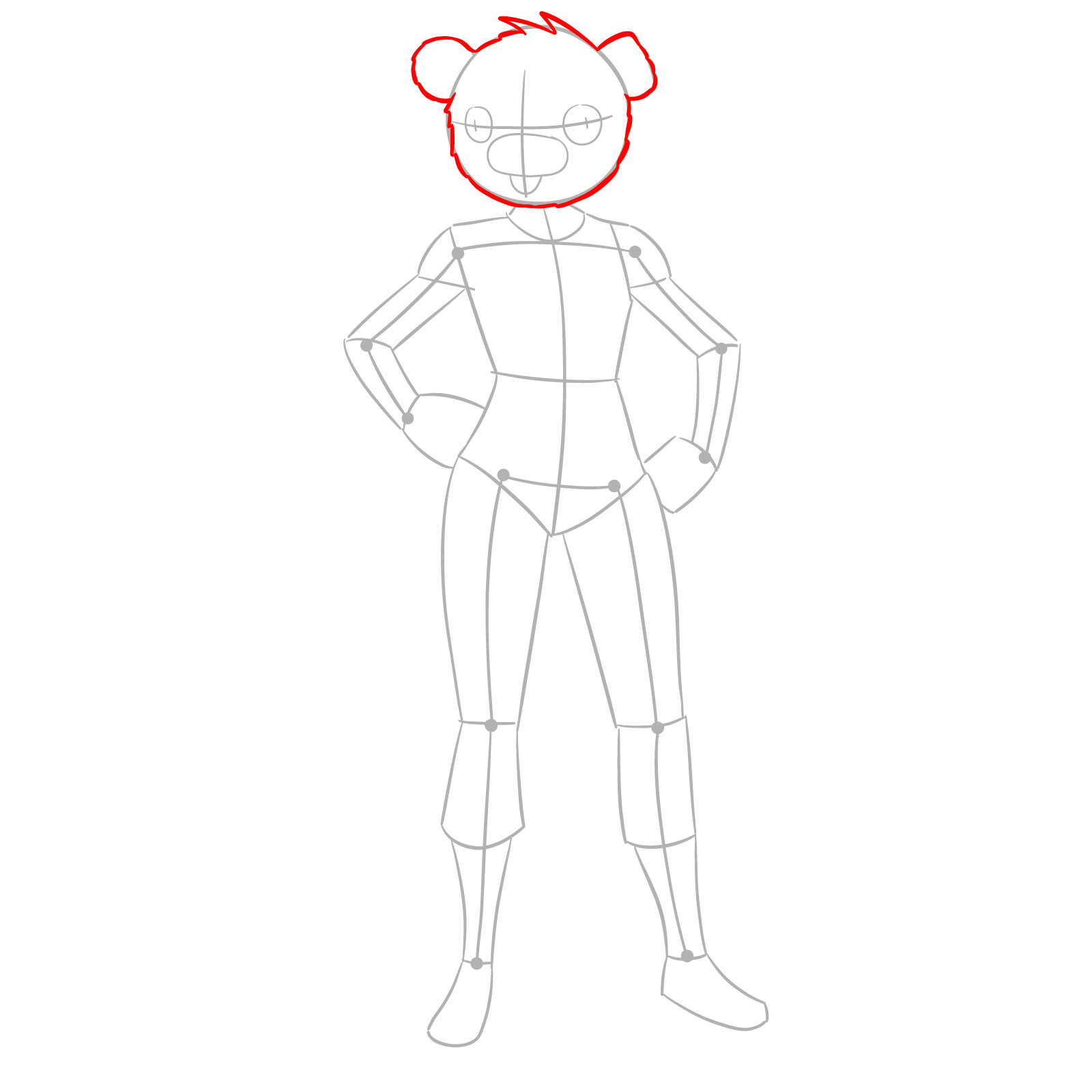 How to Draw a Creepy Bear Fortnite Skin - step 04