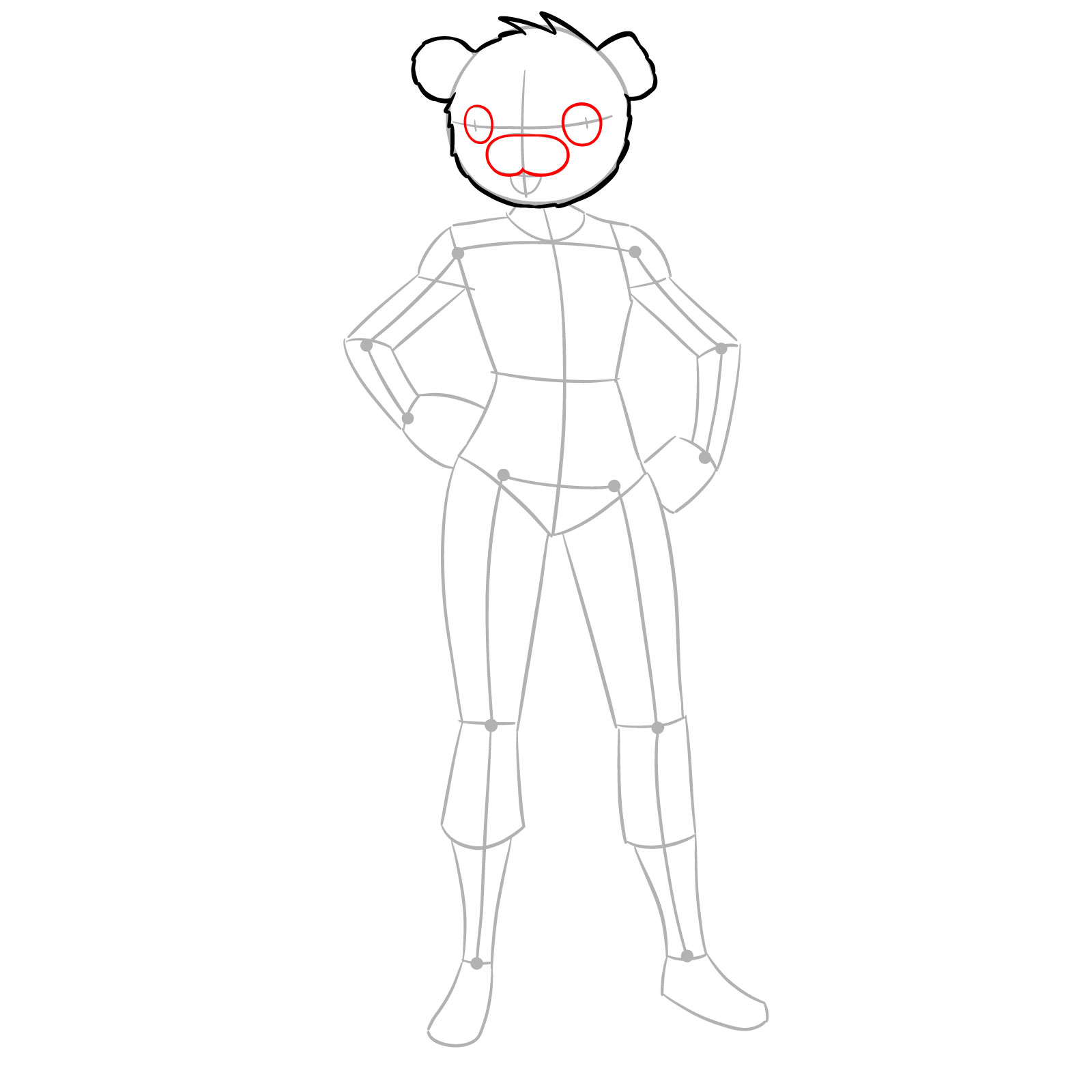 How to Draw a Creepy Bear Fortnite Skin - step 05