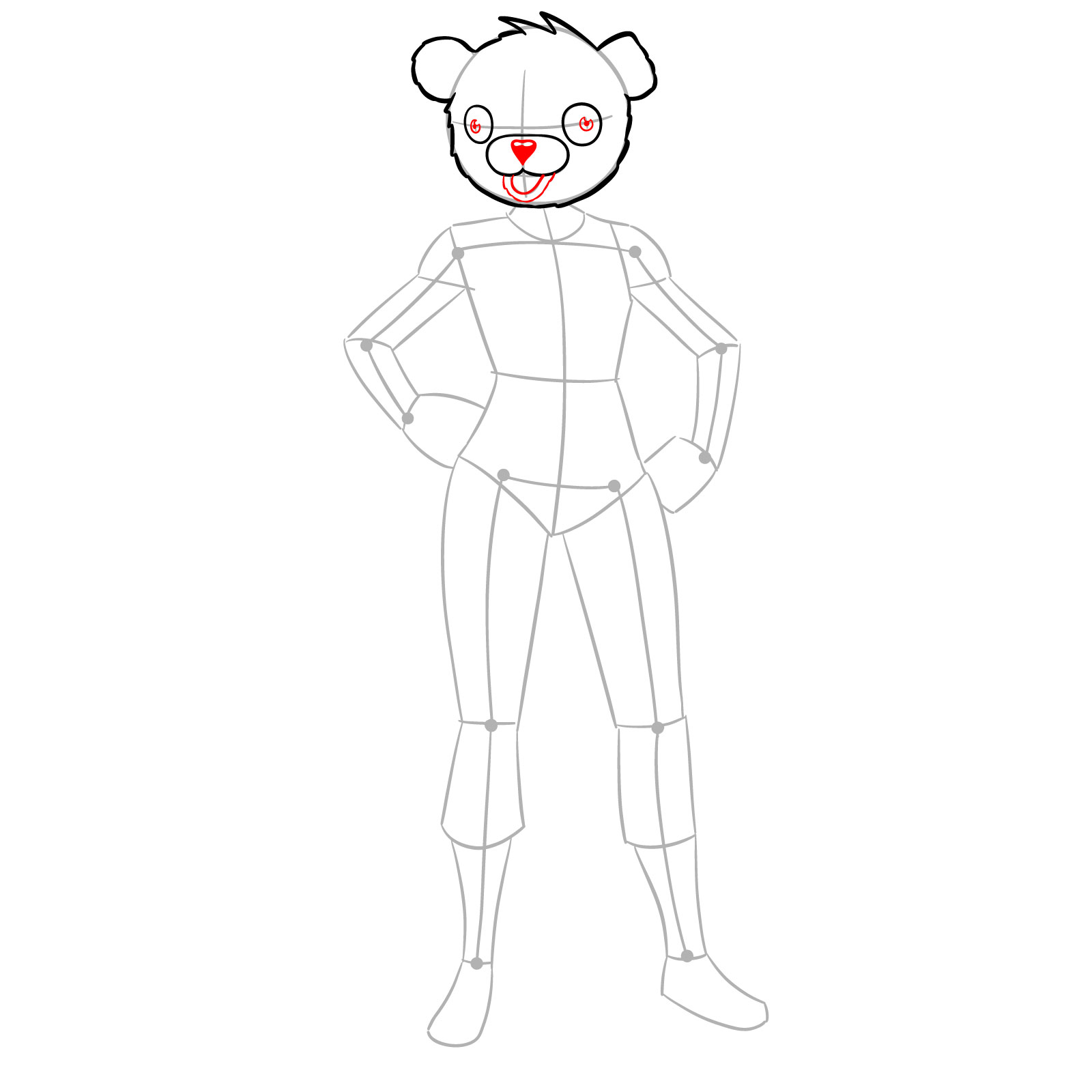 How to Draw a Creepy Bear Fortnite Skin - step 06