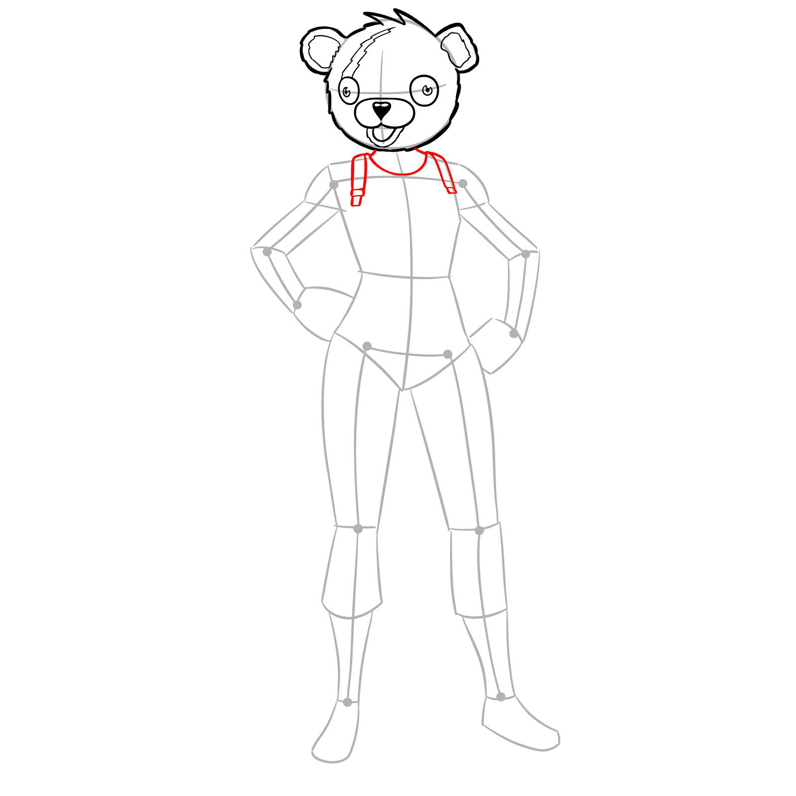 How to Draw a Creepy Bear Fortnite Skin - step 08