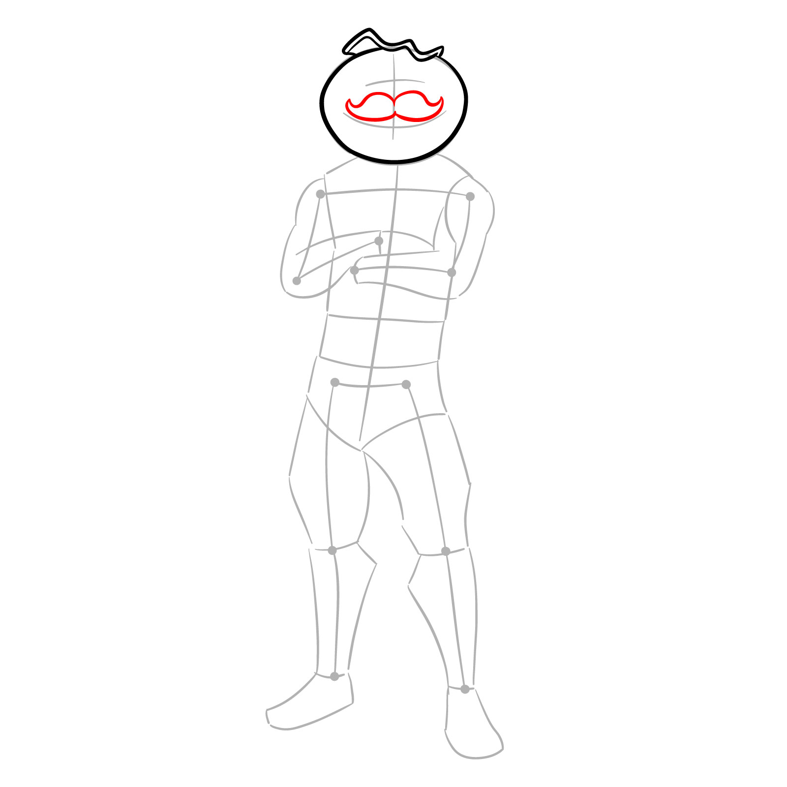 How to Draw Tomatohead from Fortnite - step 06