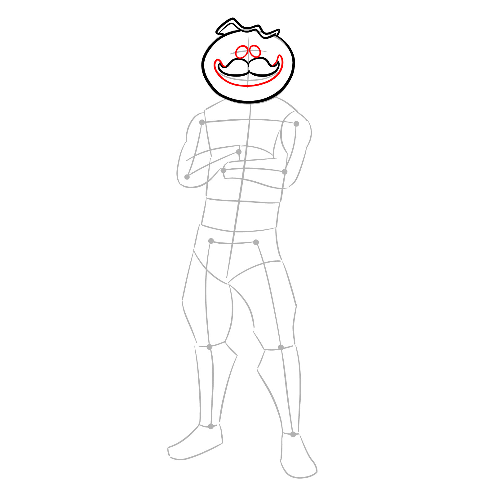 How to Draw Tomatohead from Fortnite - step 07