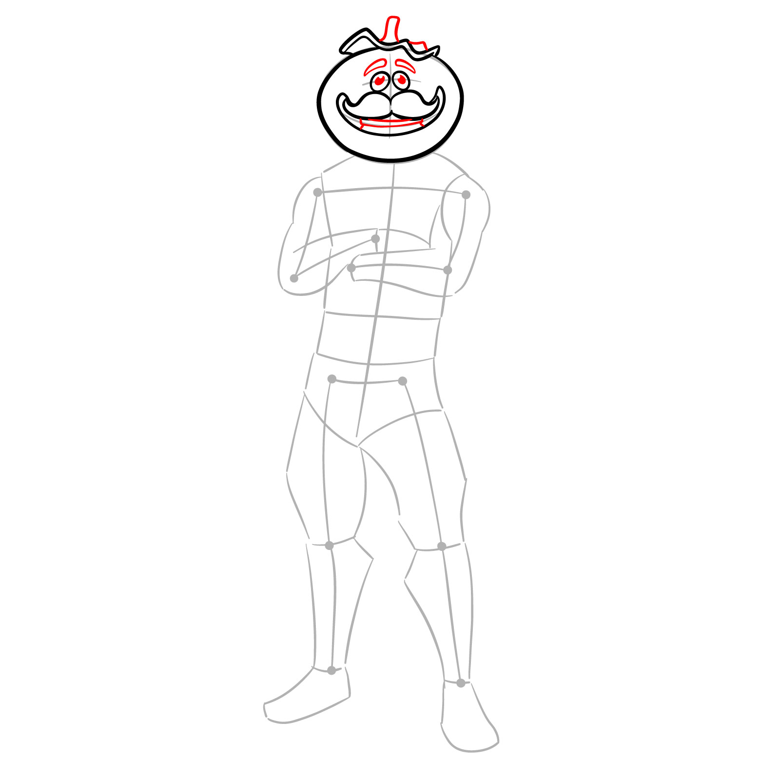 How to Draw Tomatohead from Fortnite - step 08