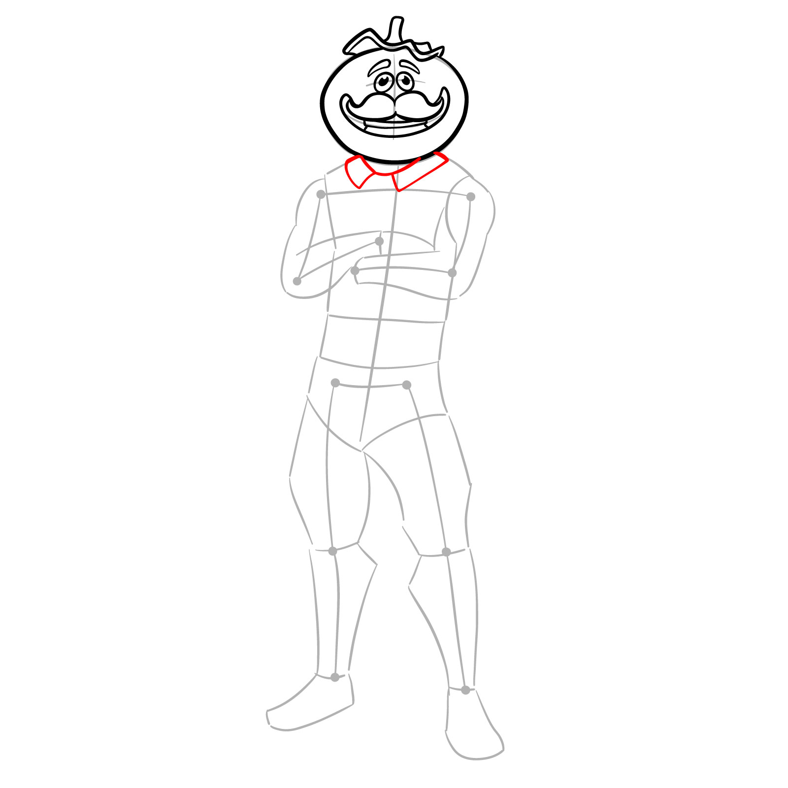 How to Draw Tomatohead from Fortnite - step 09