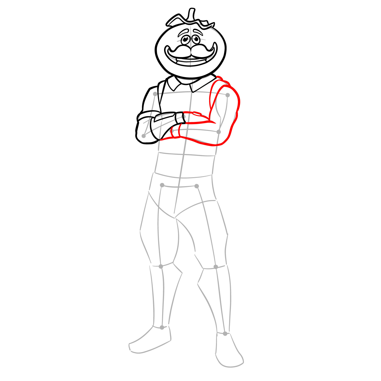 How to Draw Tomatohead from Fortnite - step 12