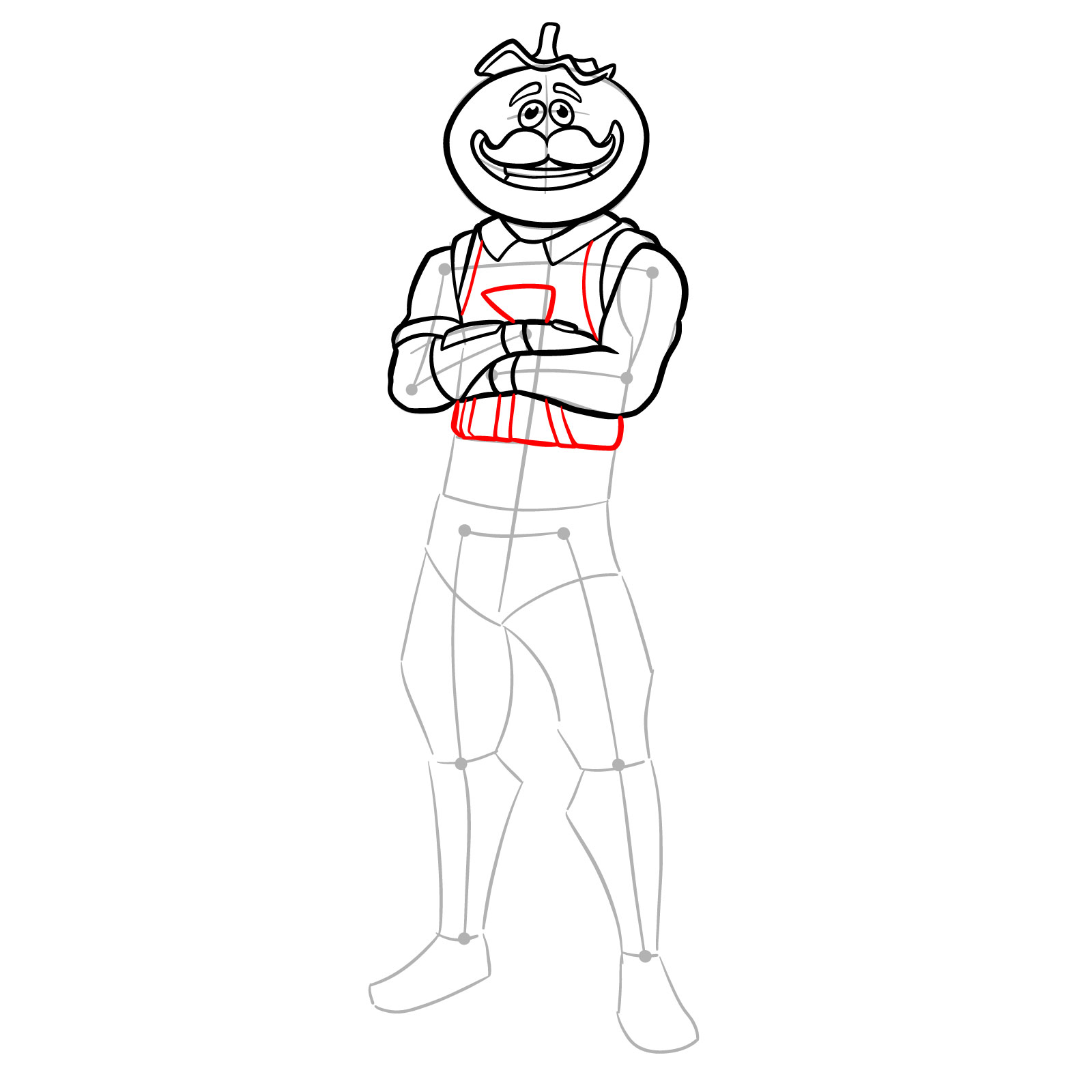 How to Draw Tomatohead from Fortnite - step 13