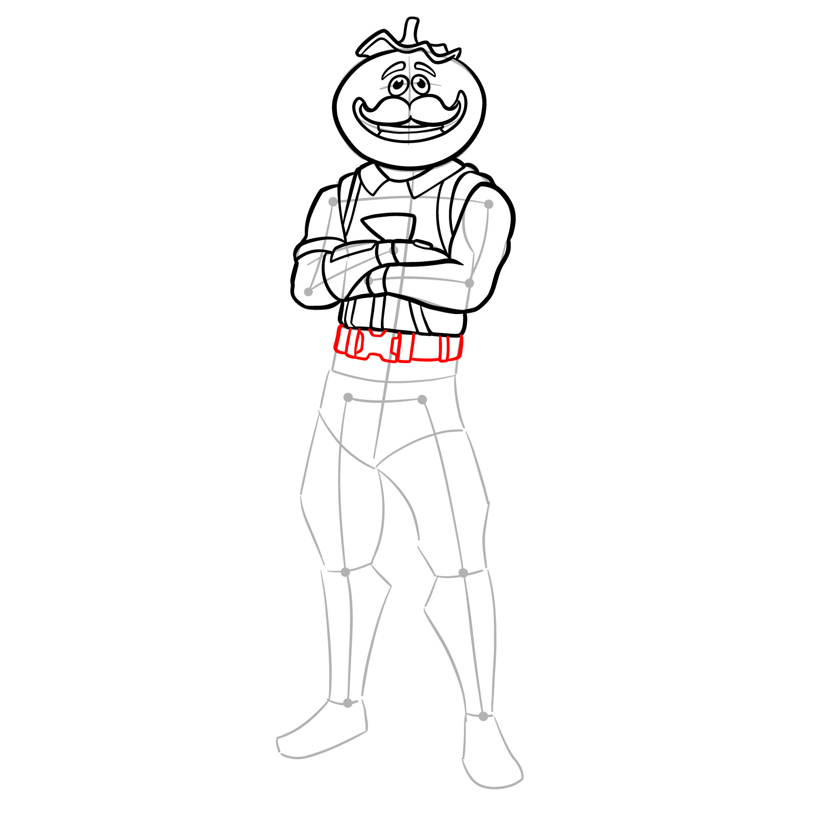 How to Draw Tomatohead from Fortnite - step 14