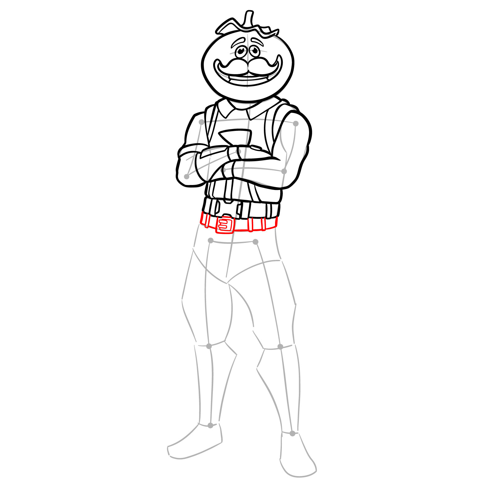 How to Draw Tomatohead from Fortnite - step 15