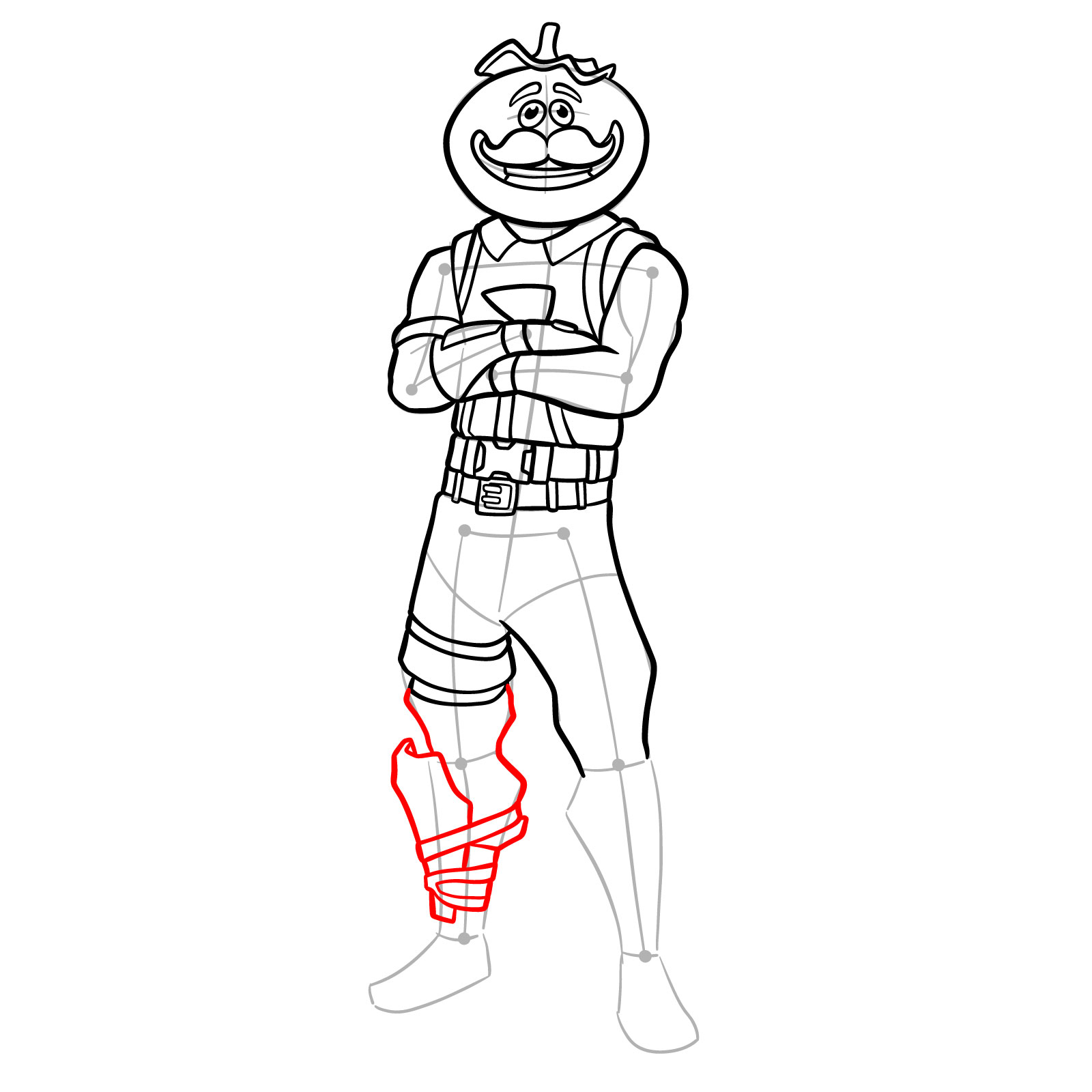 How to Draw Tomatohead from Fortnite - step 17