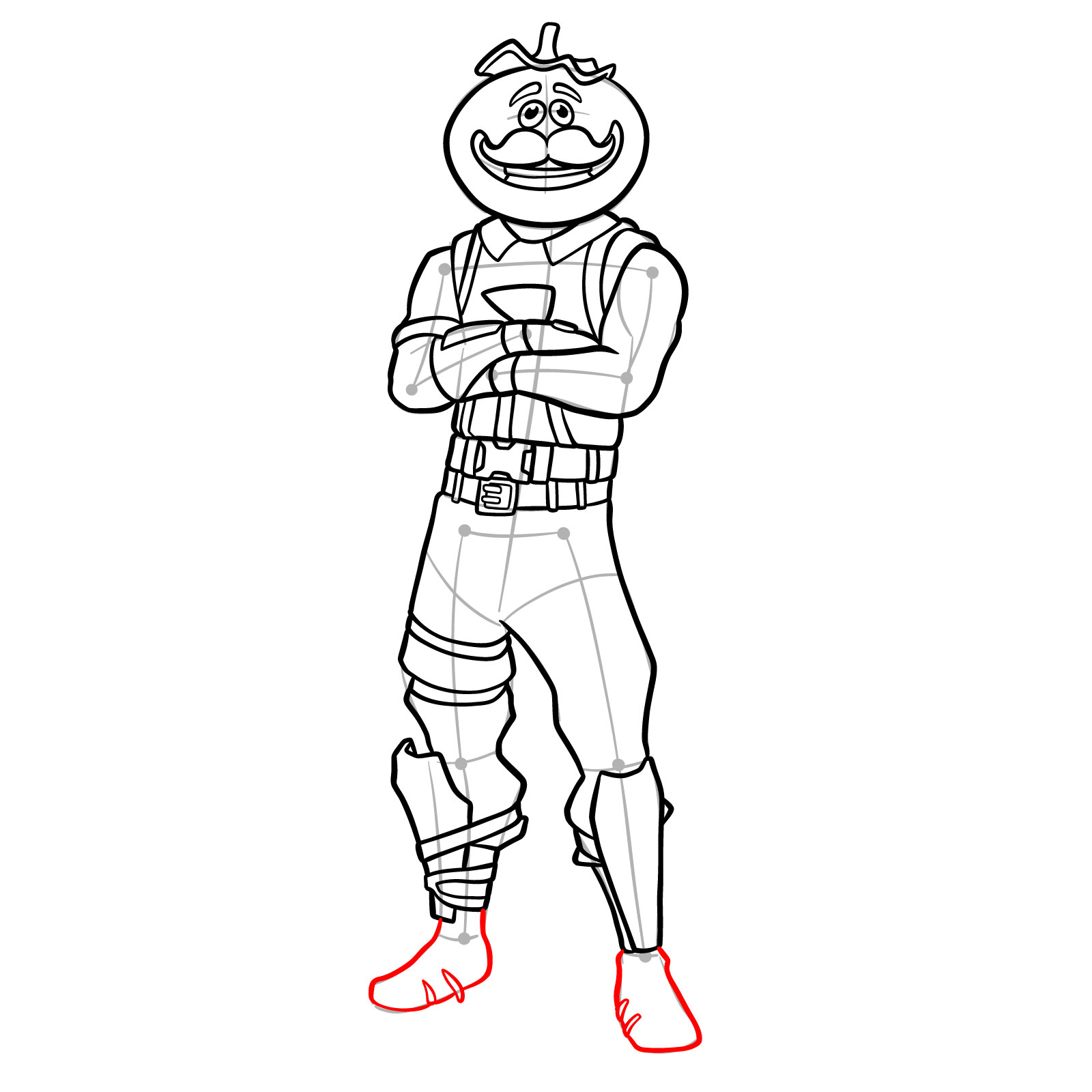 How to Draw Tomatohead from Fortnite - step 19