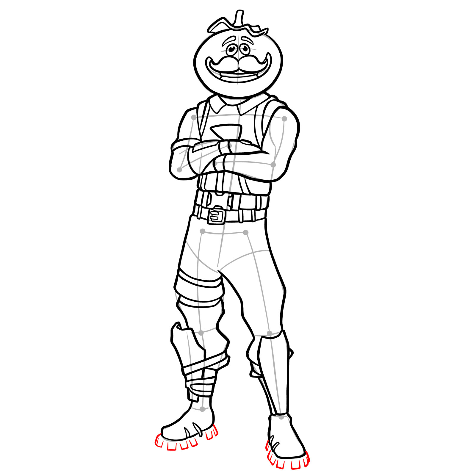 How to Draw Tomatohead from Fortnite - step 20
