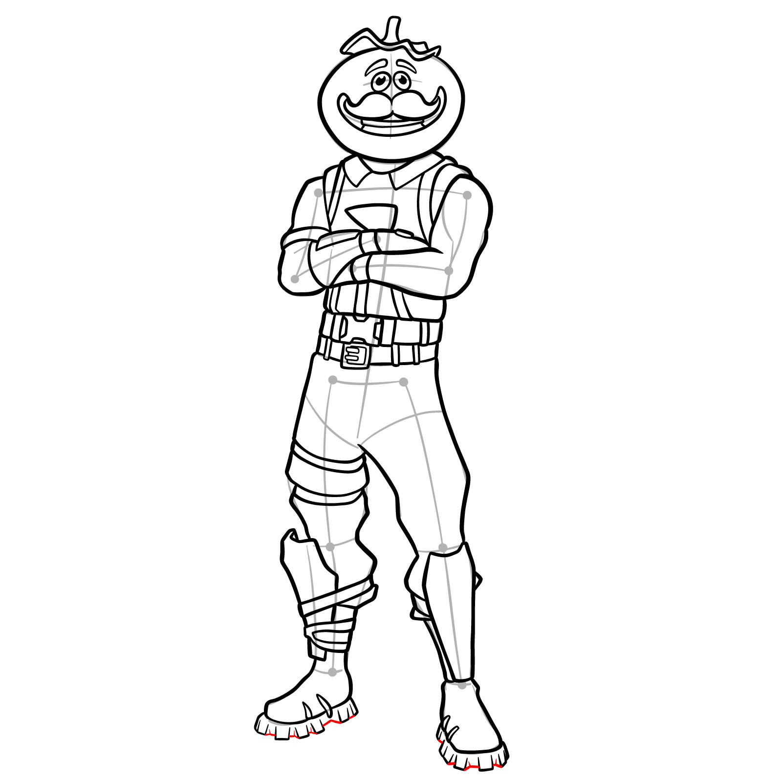 How to Draw Tomatohead from Fortnite - step 21