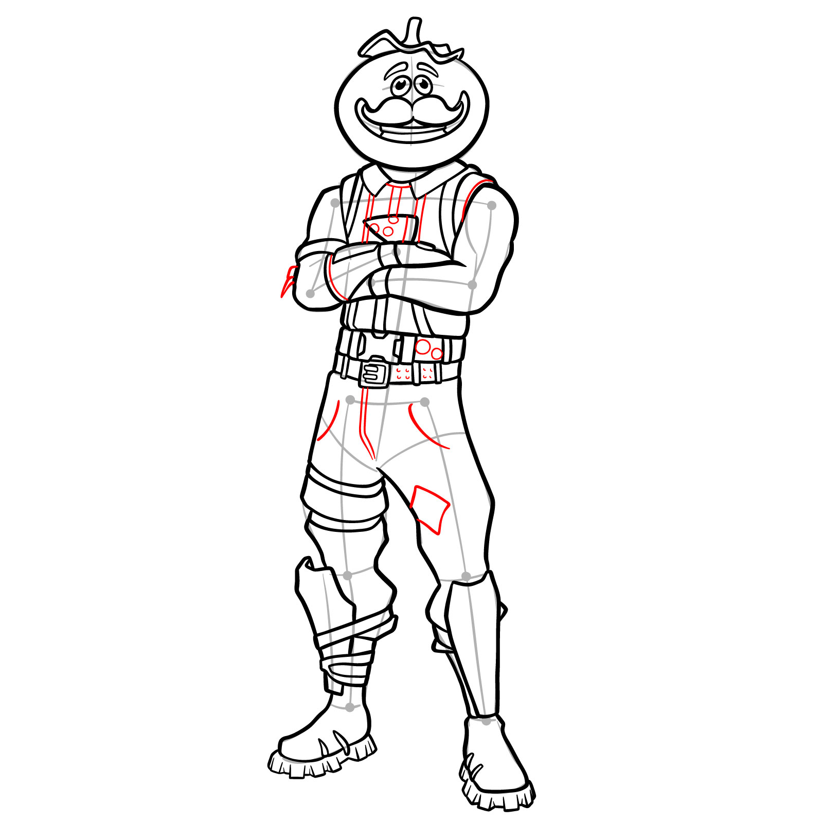 How to Draw Tomatohead from Fortnite - step 22