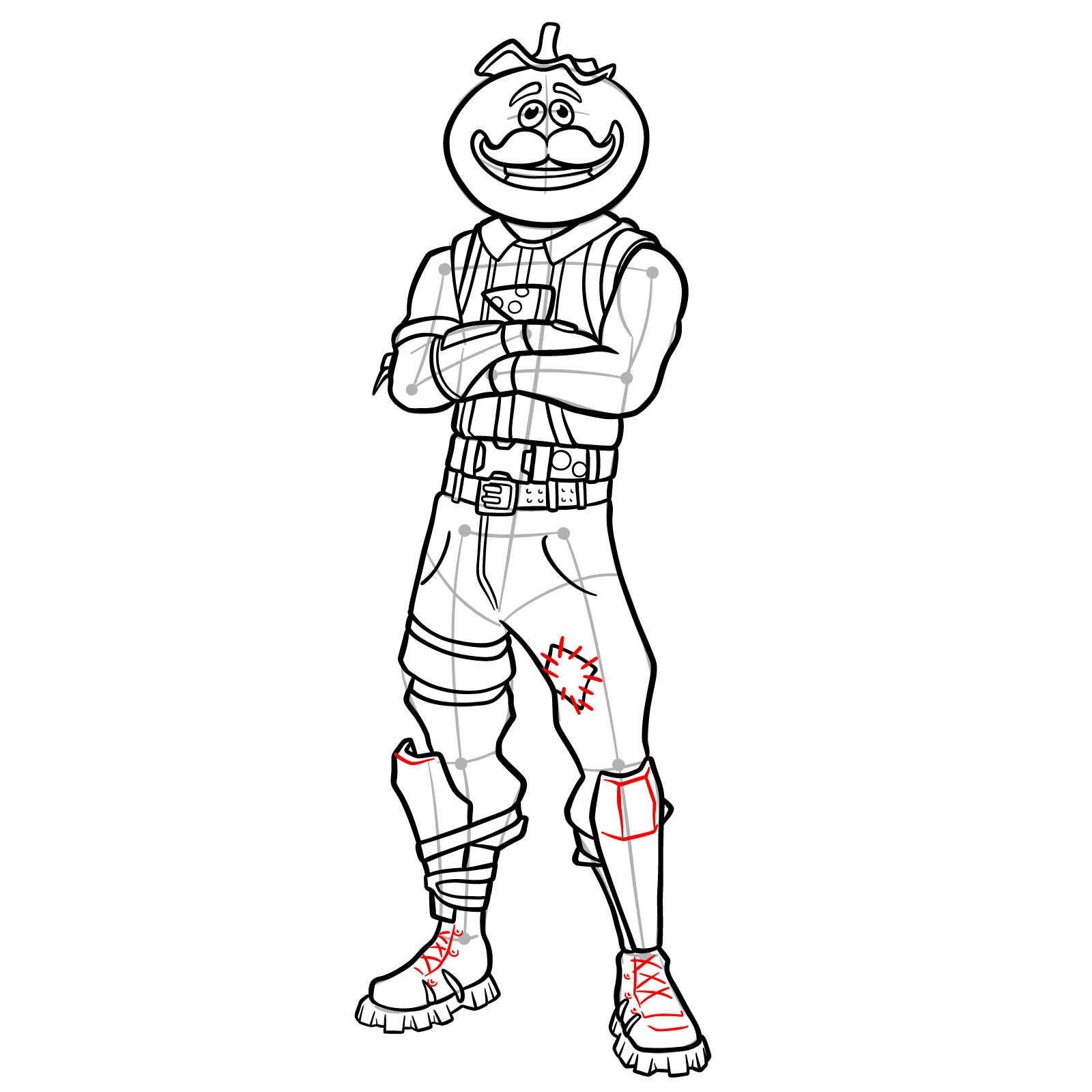 How to Draw Tomatohead from Fortnite - step 23