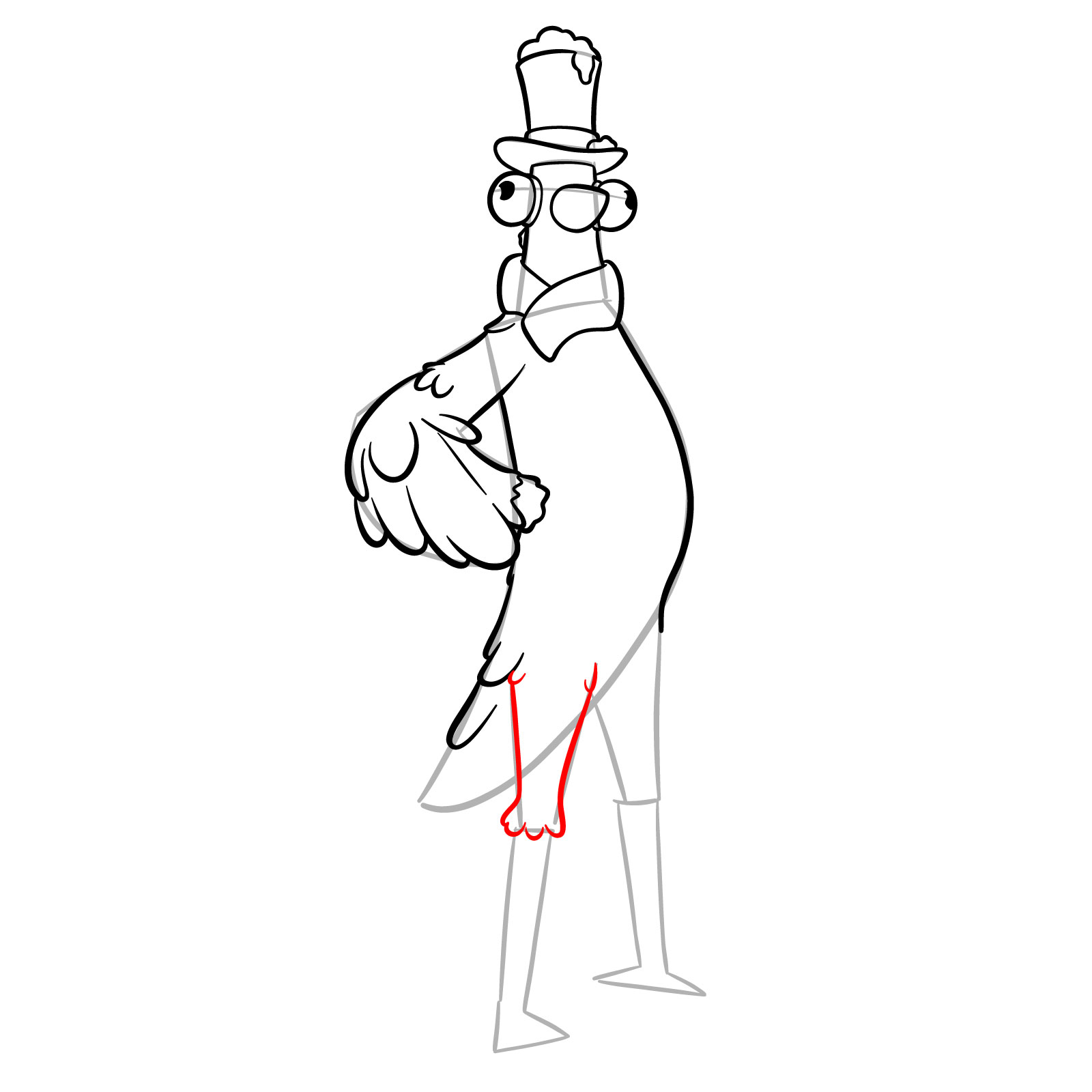 How to Draw Flakey the Snowbird from Fortnite - step 13