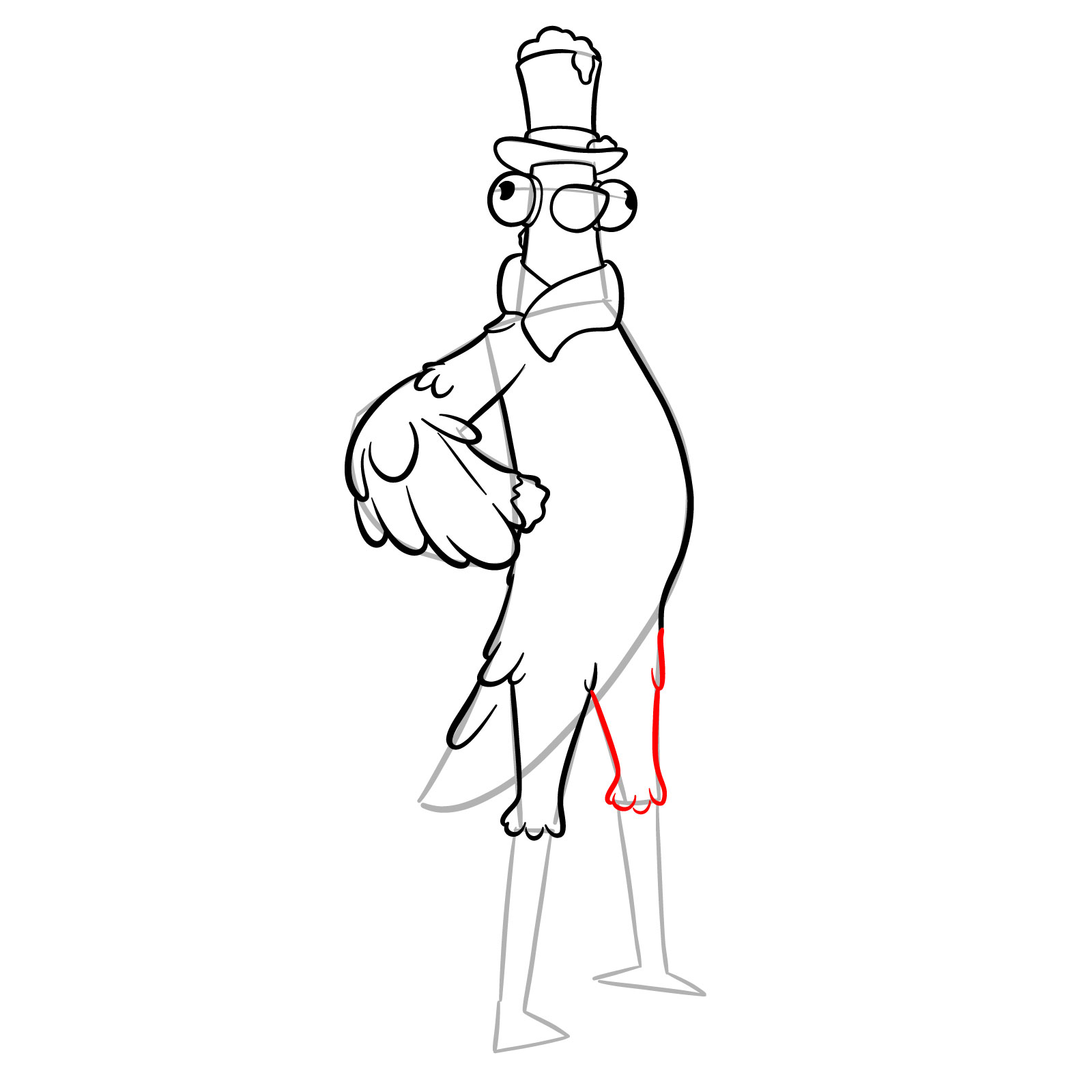 How to Draw Flakey the Snowbird from Fortnite - step 14