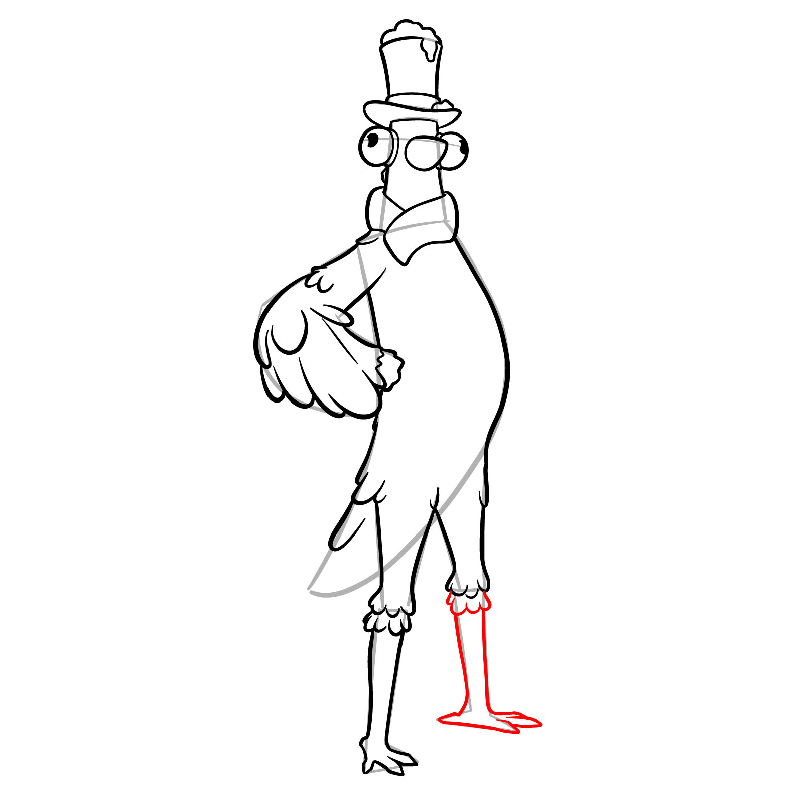 How to Draw Flakey the Snowbird from Fortnite - step 16