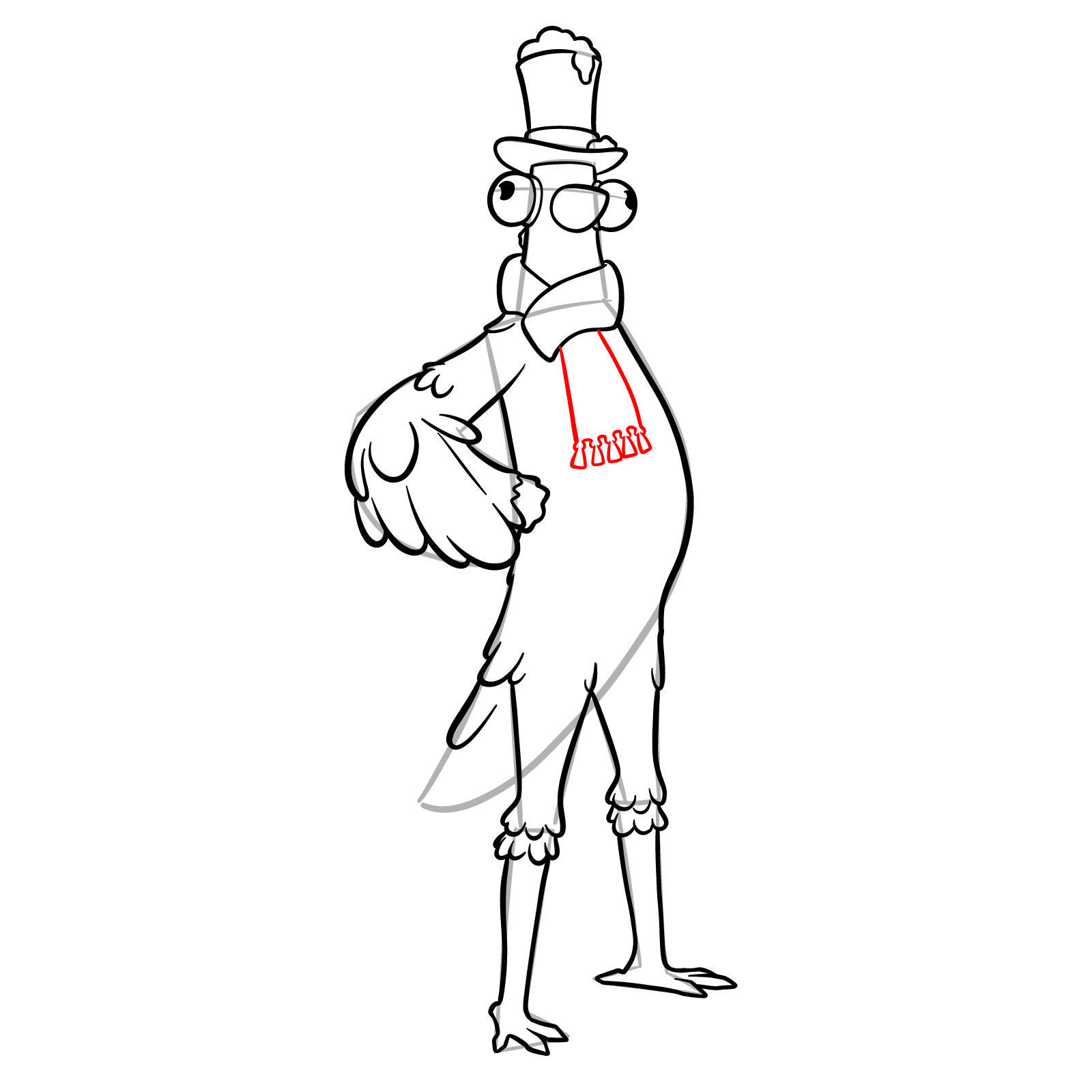 How to Draw Flakey the Snowbird from Fortnite - step 17